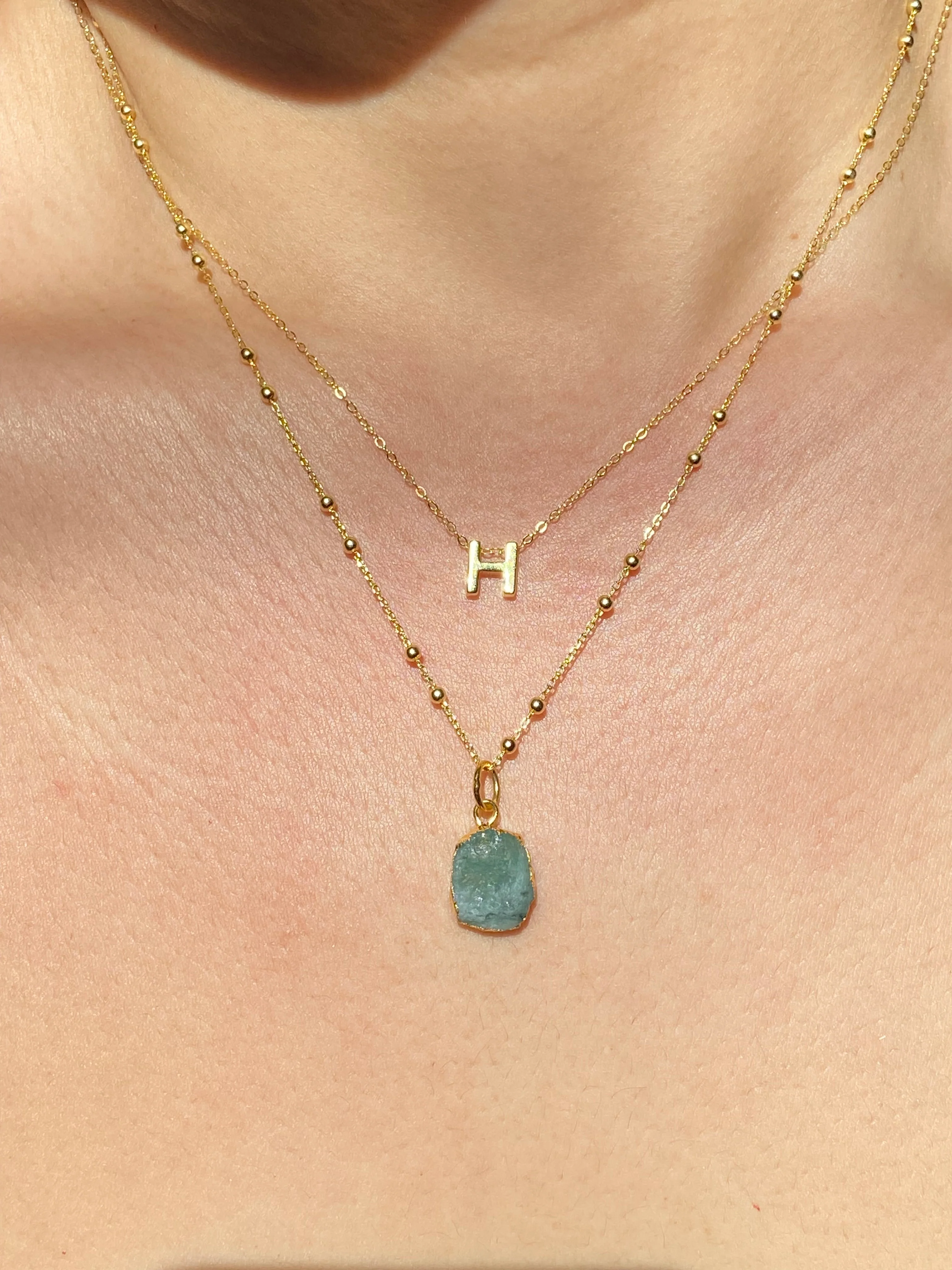 Initial & Emerald Necklace Set | May Birthstone - Image 6