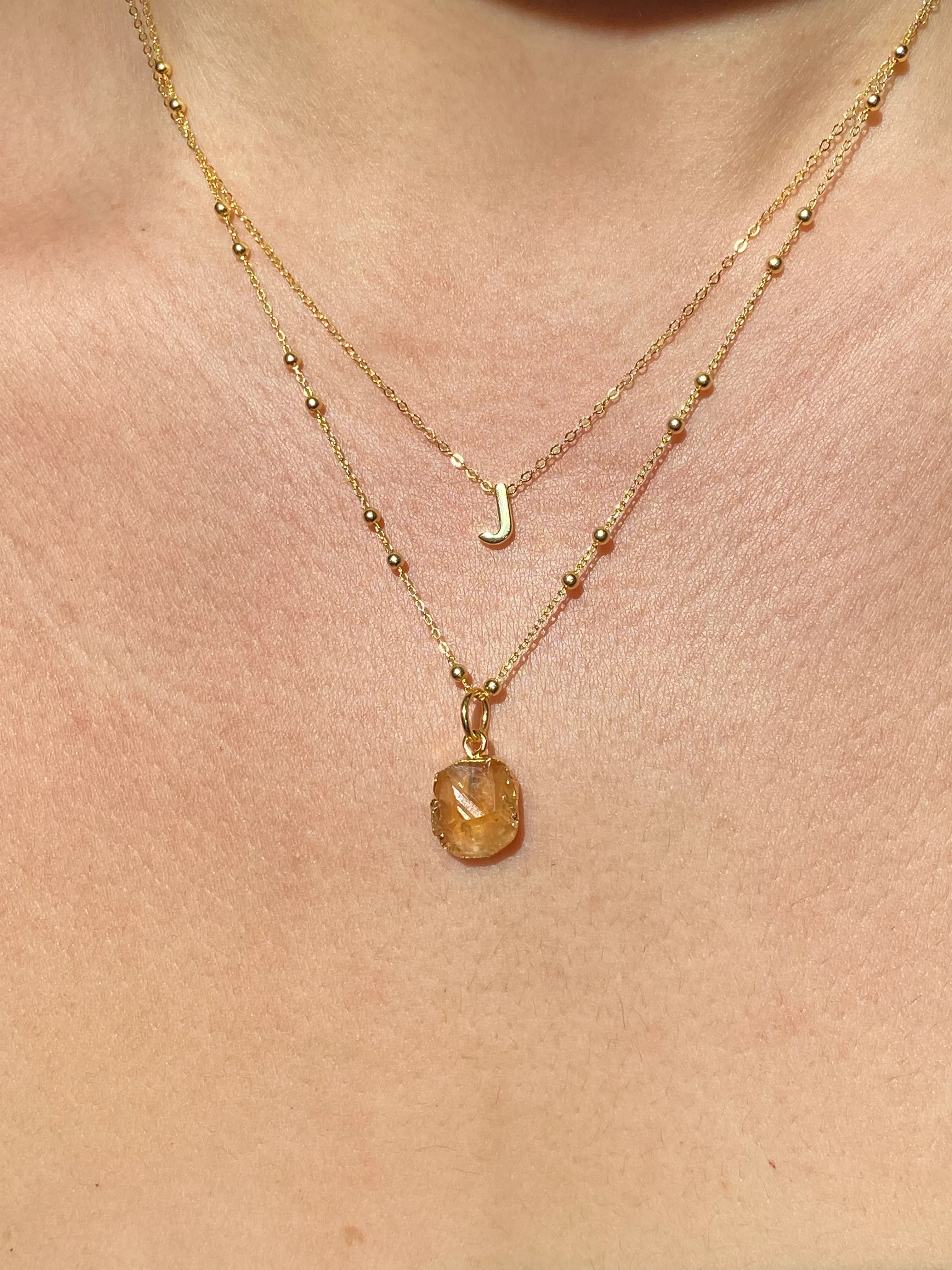 Initial & Citrine Necklace Set | November Birthstone - Image 10