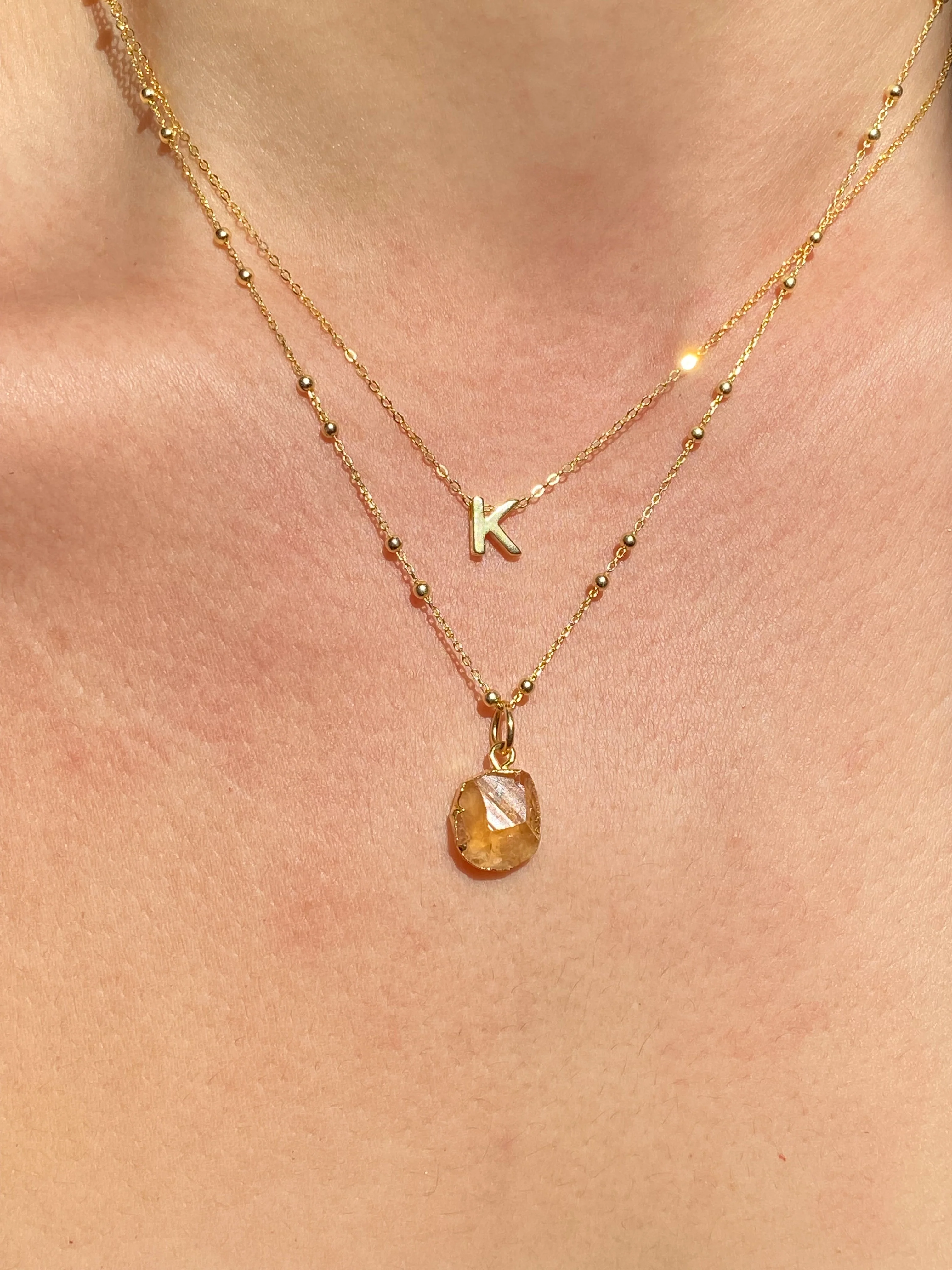 Initial & Citrine Necklace Set | November Birthstone - Image 11