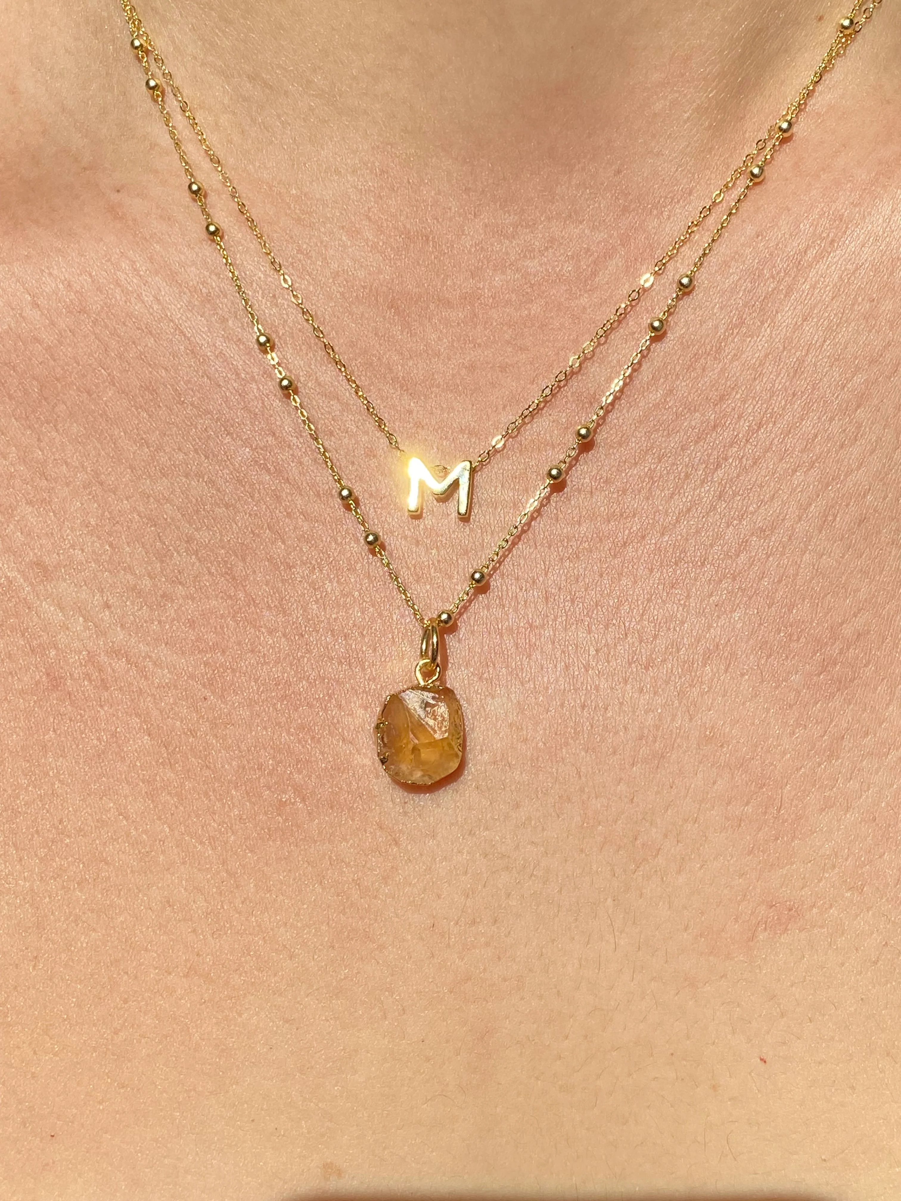 Initial & Citrine Necklace Set | November Birthstone - Image 13