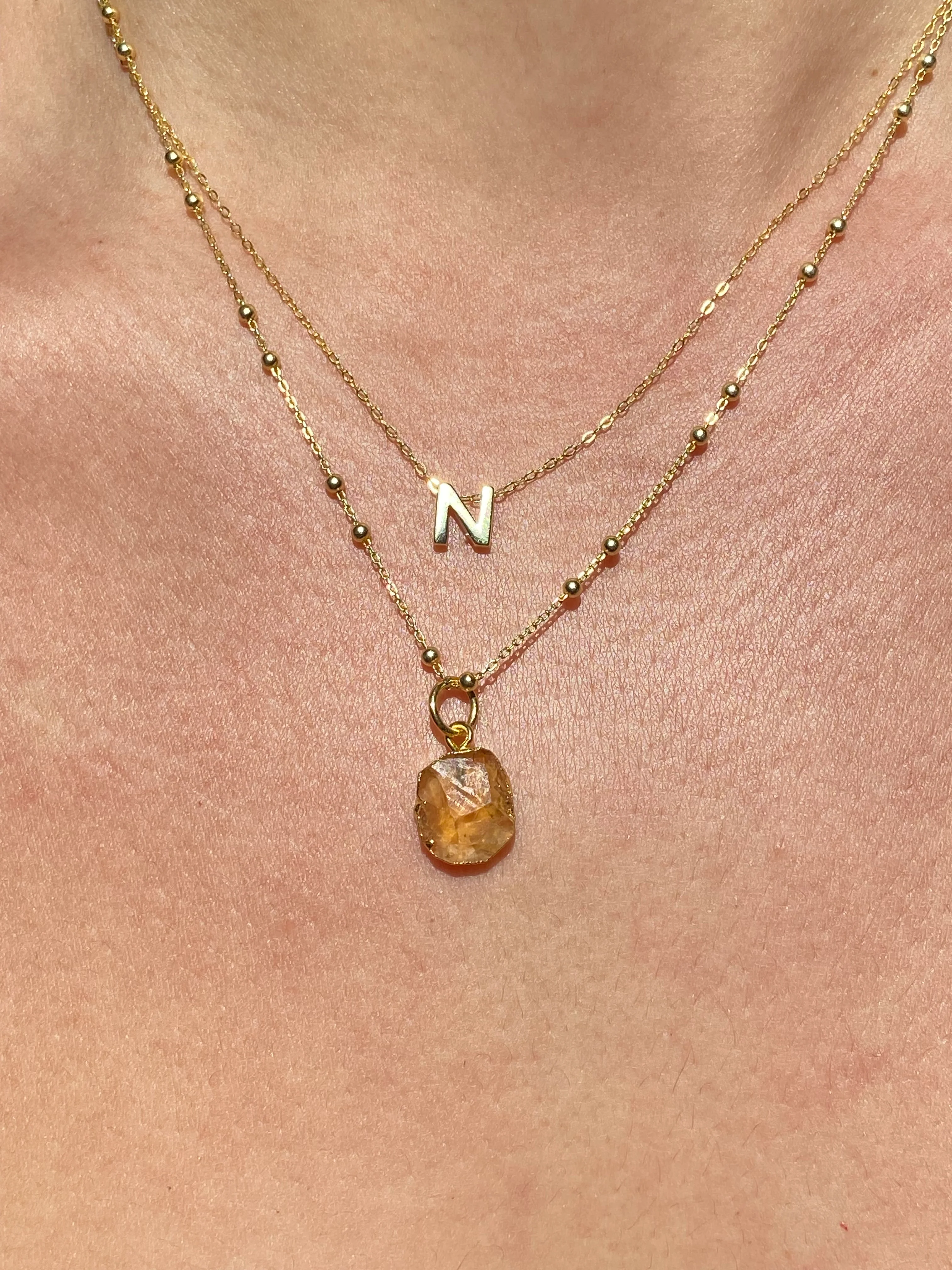 Initial & Citrine Necklace Set | November Birthstone - Image 14