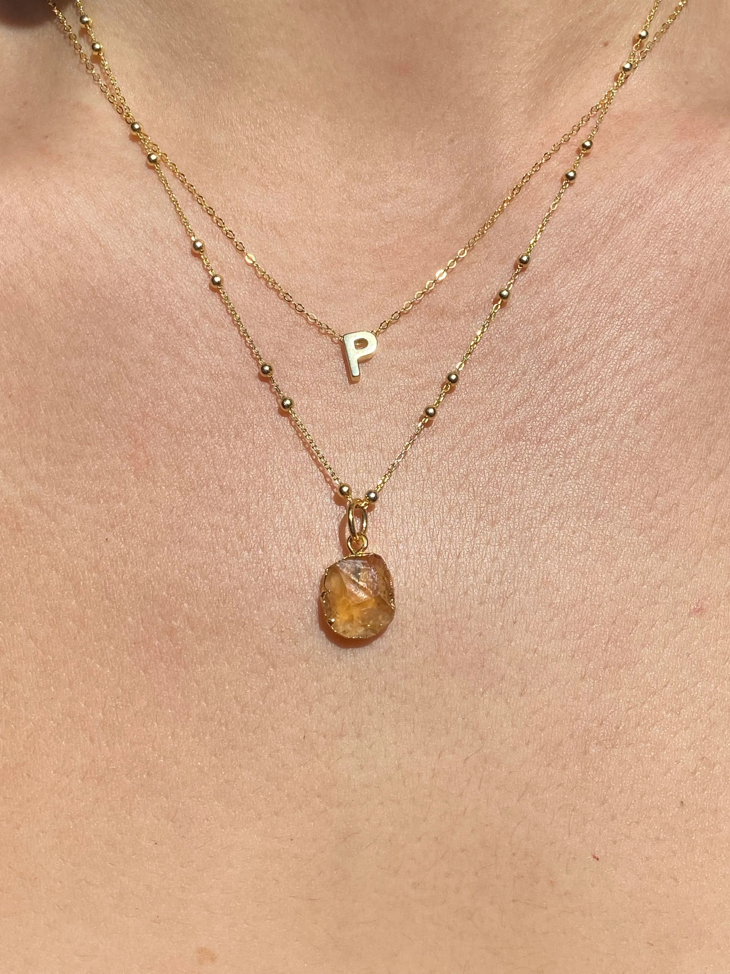 Initial & Citrine Necklace Set | November Birthstone - Image 16