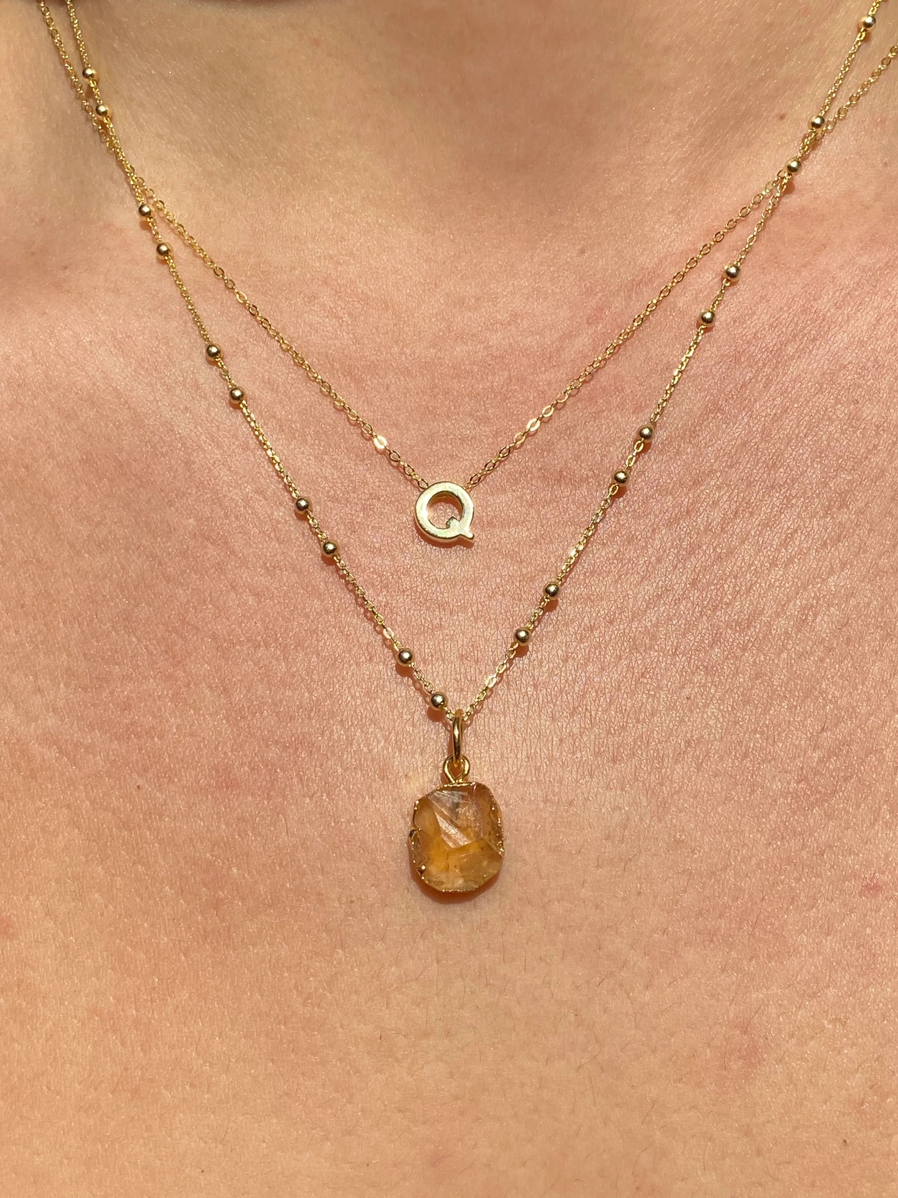 Initial & Citrine Necklace Set | November Birthstone - Image 17