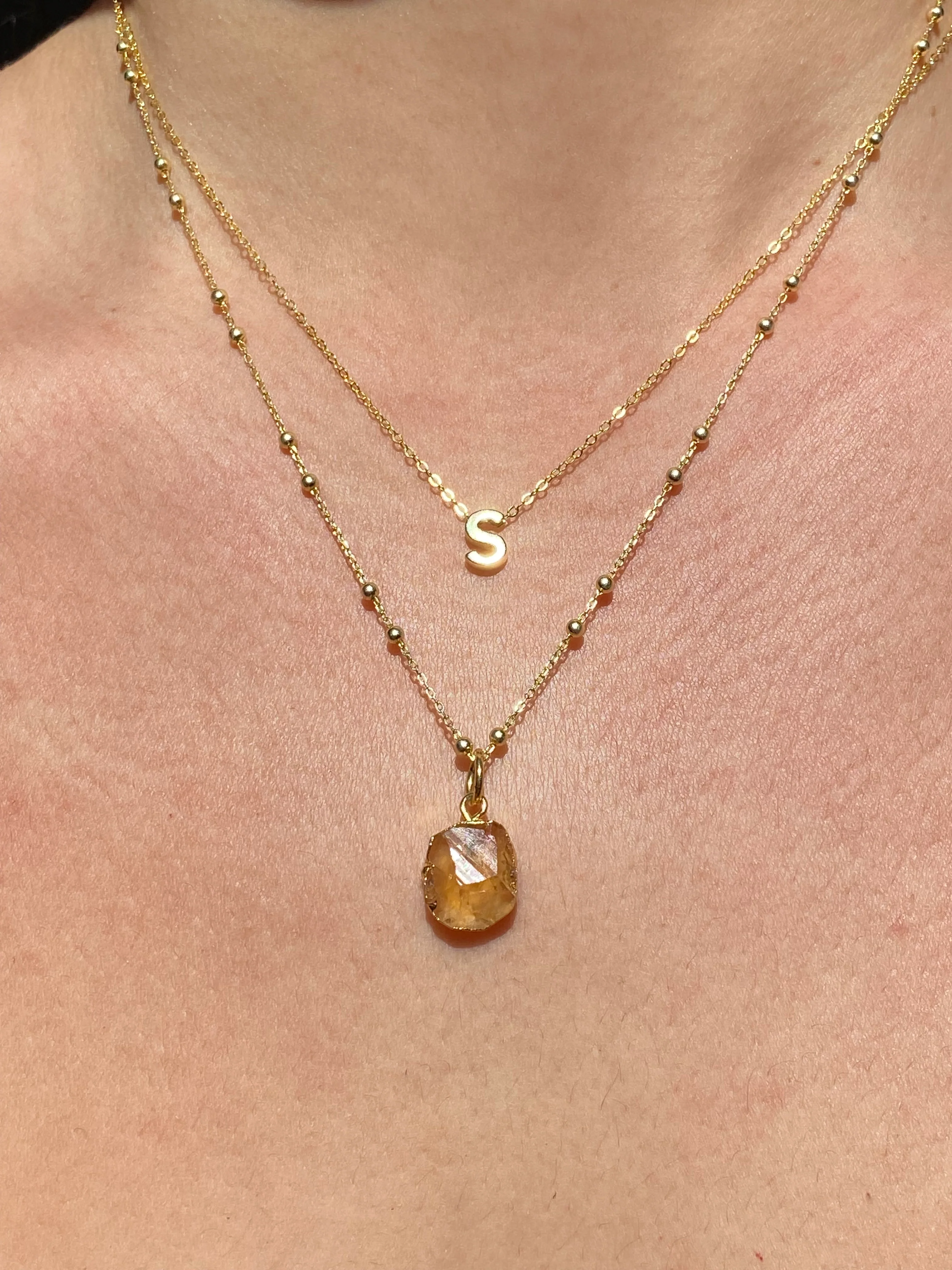 Initial & Citrine Necklace Set | November Birthstone - Image 19