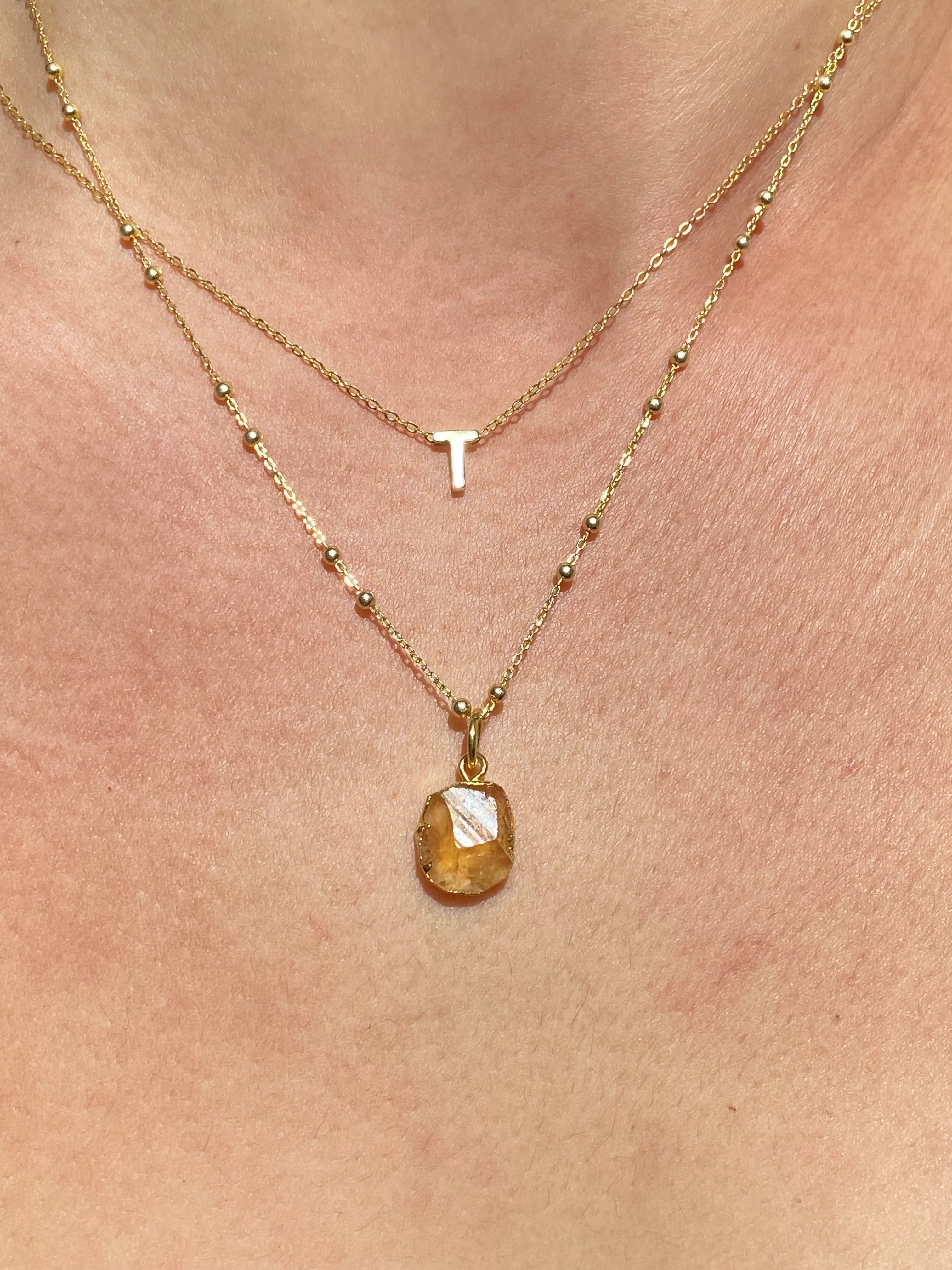 Initial & Citrine Necklace Set | November Birthstone - Image 20