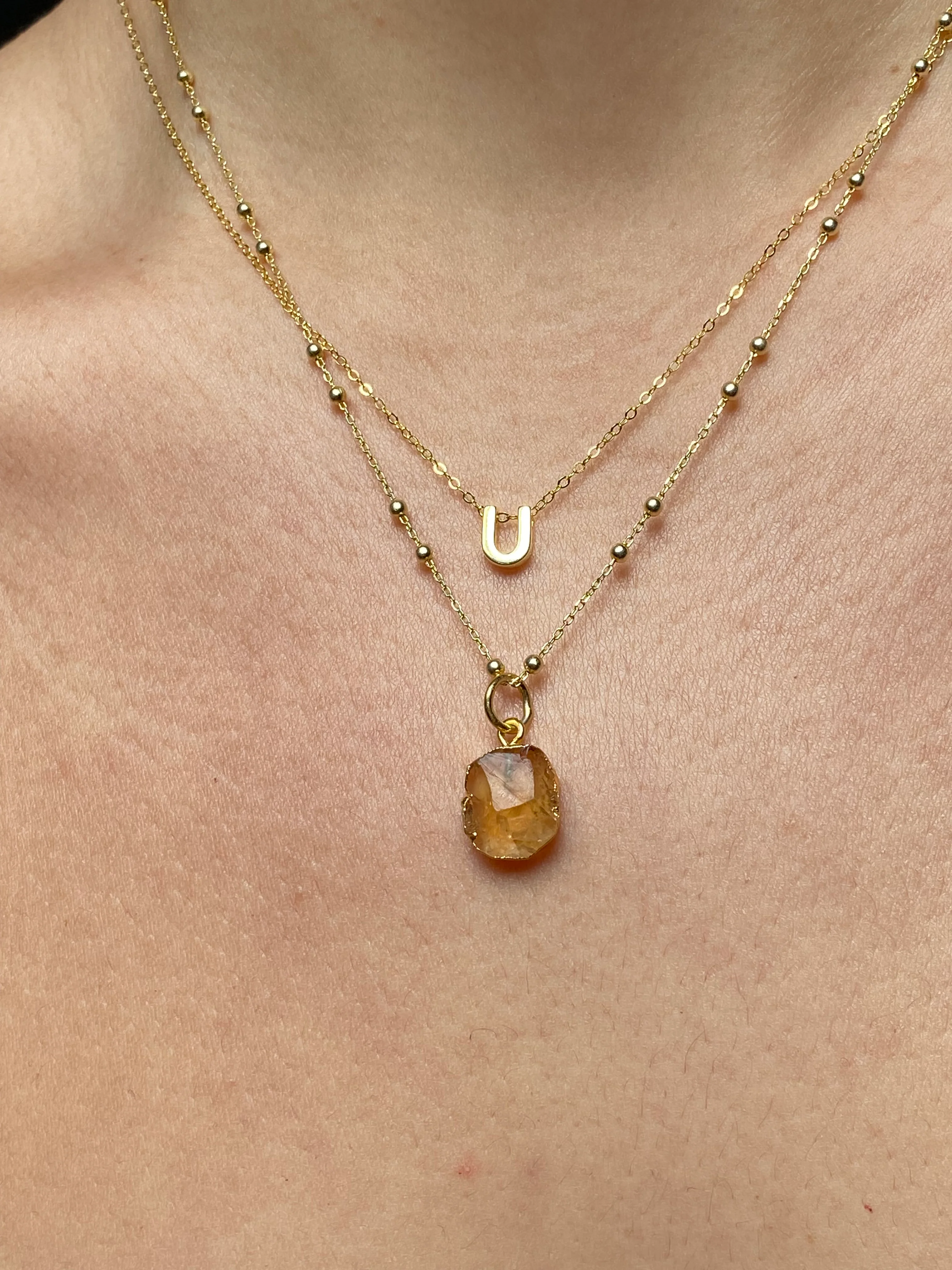 Initial & Citrine Necklace Set | November Birthstone - Image 21