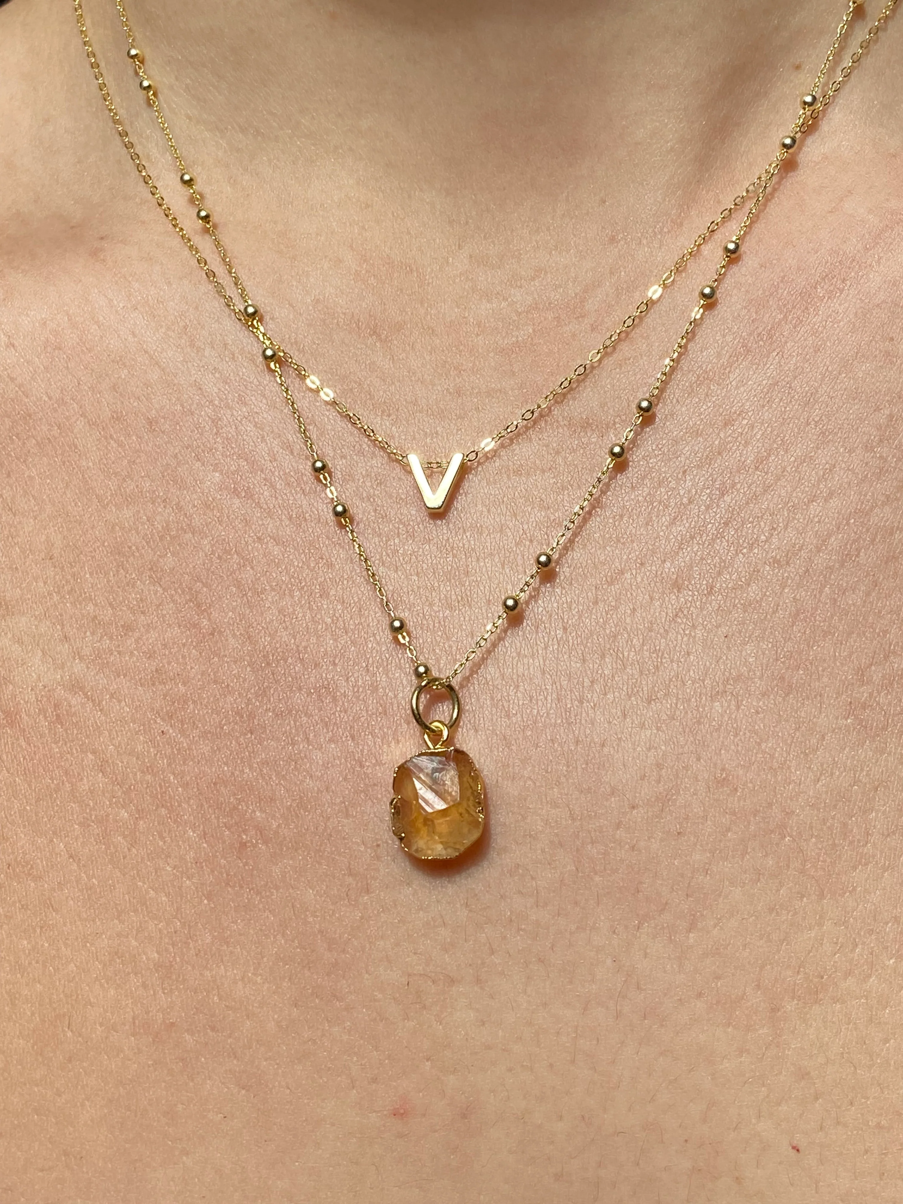 Initial & Citrine Necklace Set | November Birthstone - Image 22