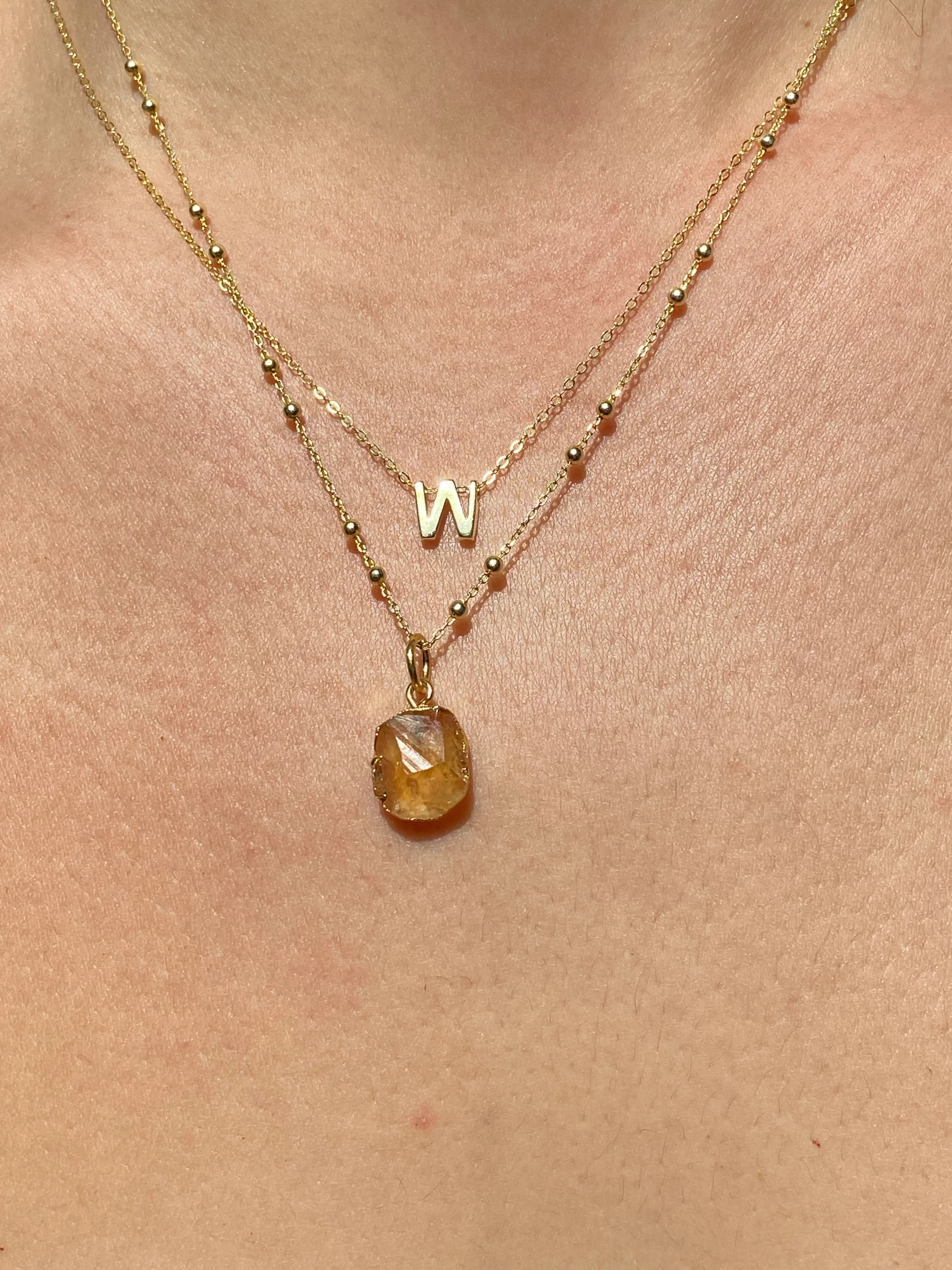 Initial & Citrine Necklace Set | November Birthstone - Image 23