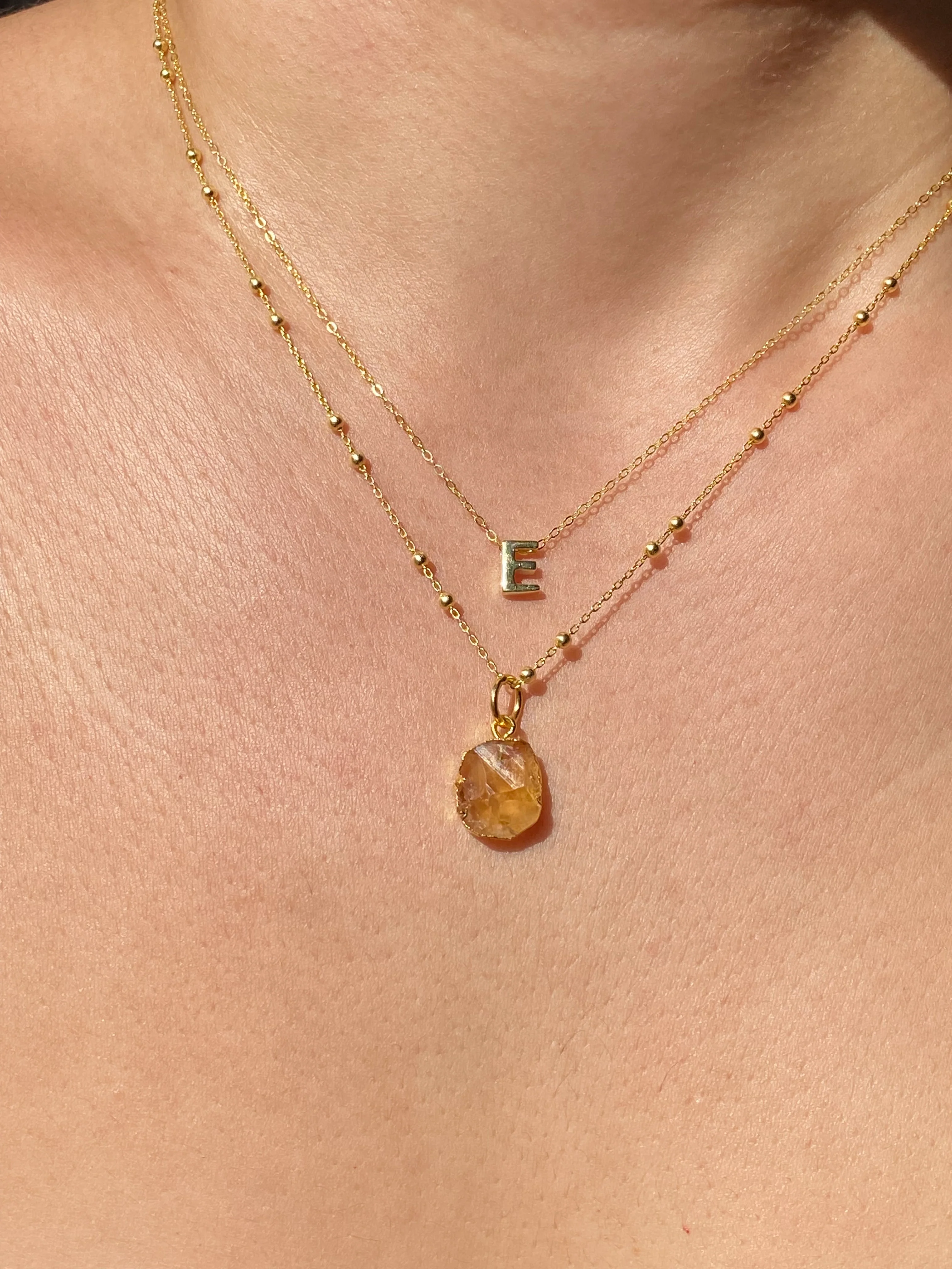 Initial & Citrine Necklace Set | November Birthstone - Image 5