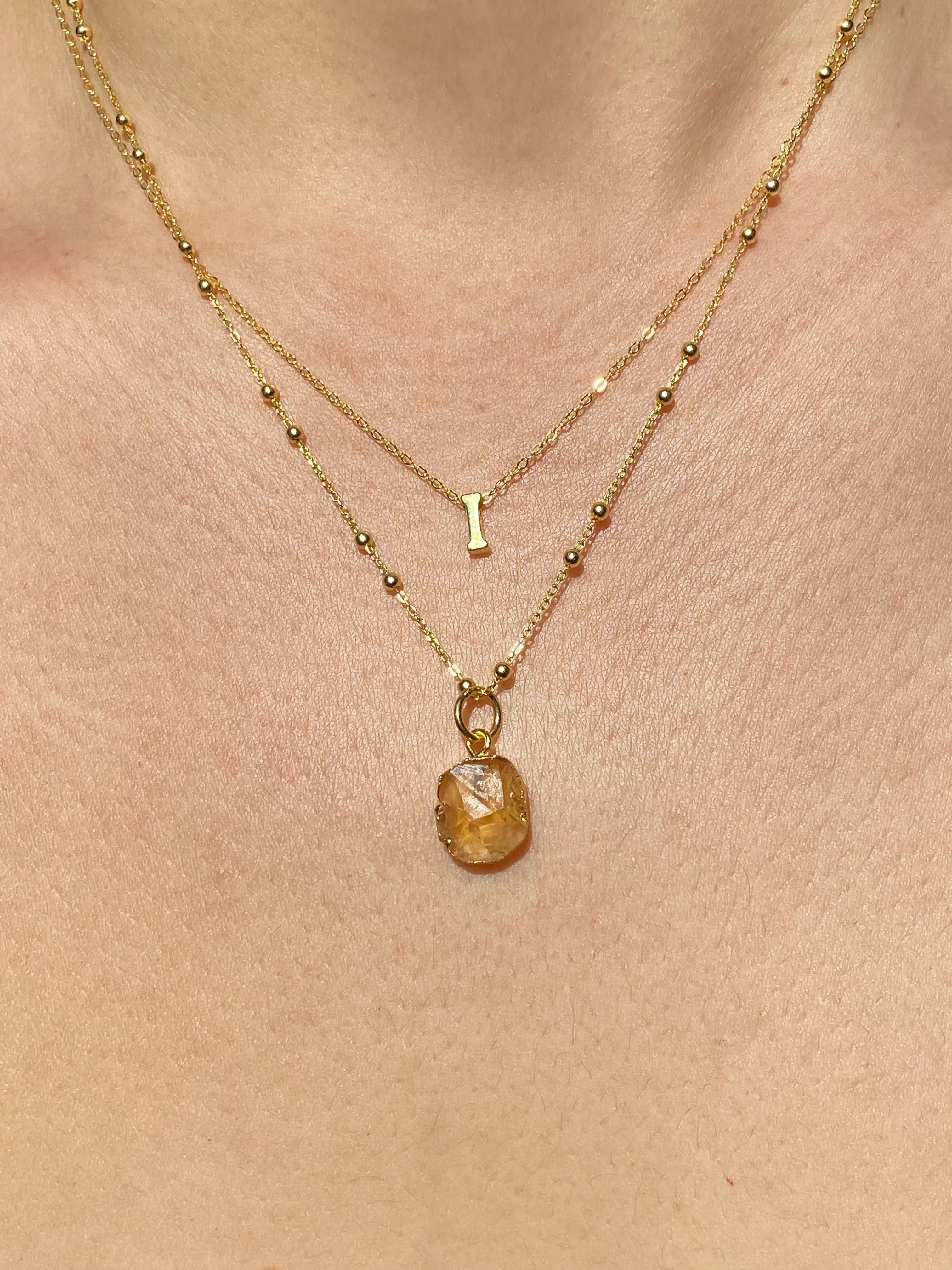 Initial & Citrine Necklace Set | November Birthstone - Image 9