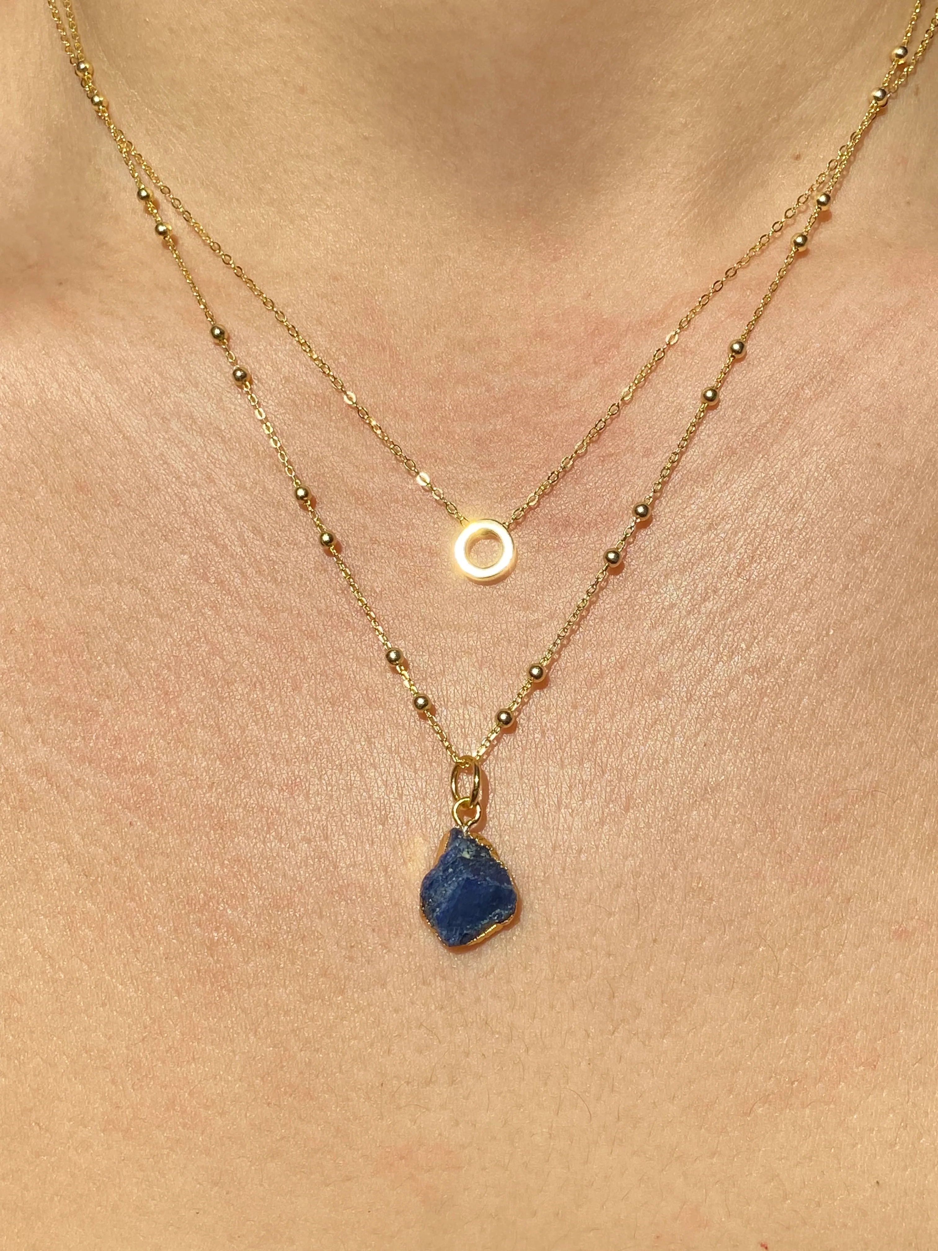 Initial & Sapphire Necklace Set | September Birthstone - Image 15