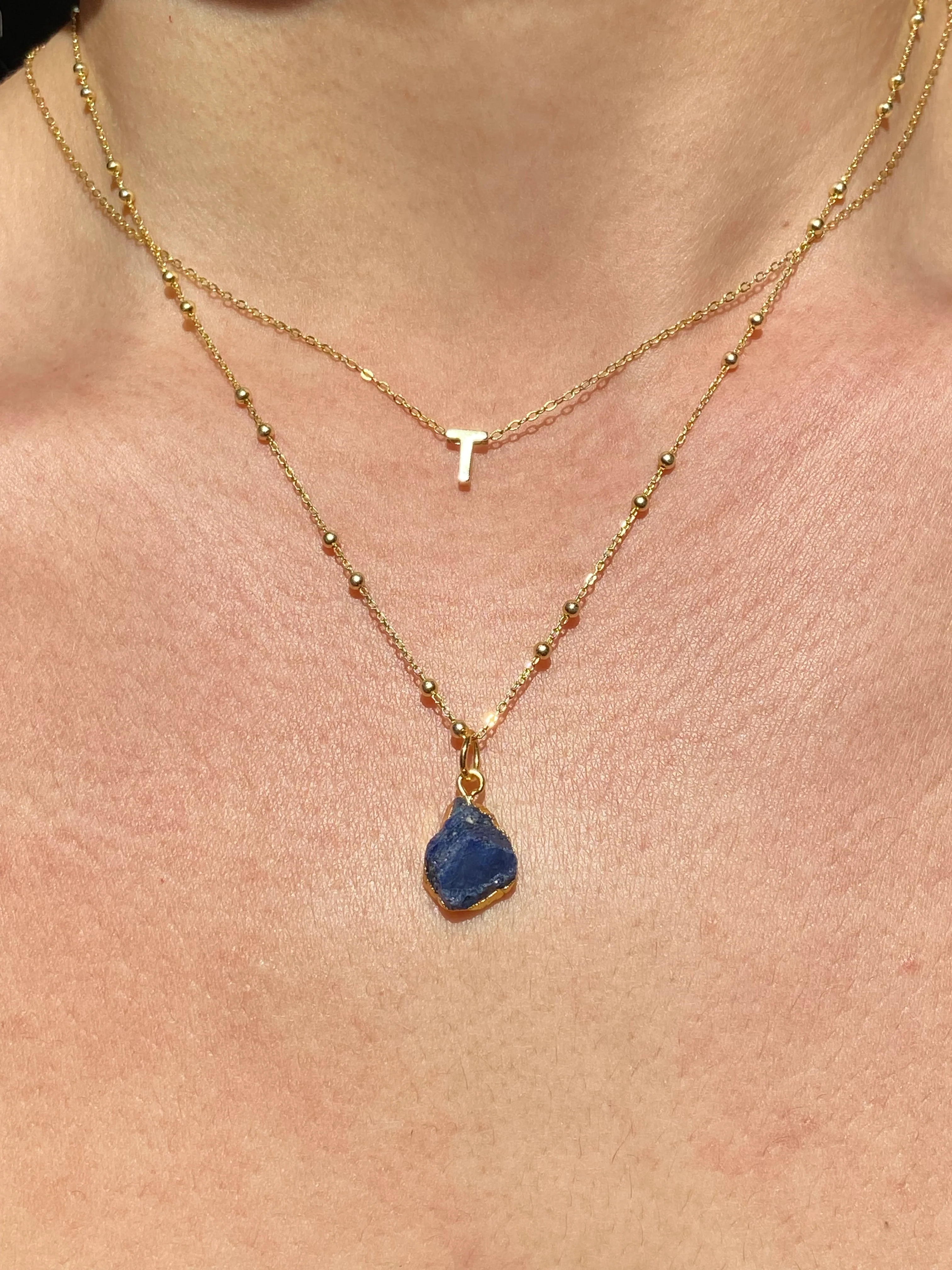 Initial & Sapphire Necklace Set | September Birthstone - Image 20