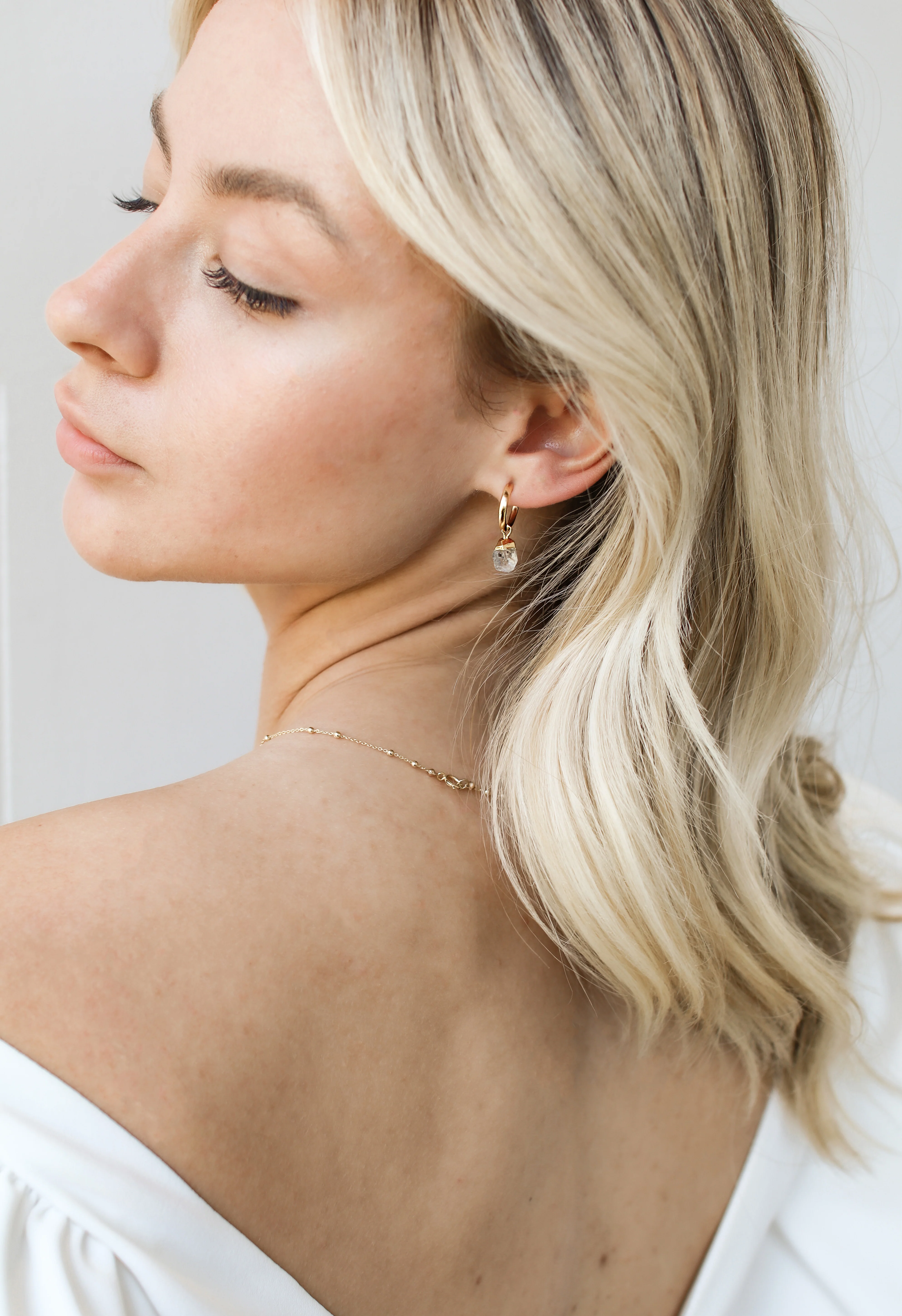 April Birthstone | Herkimer Diamond Earrings - Image 11