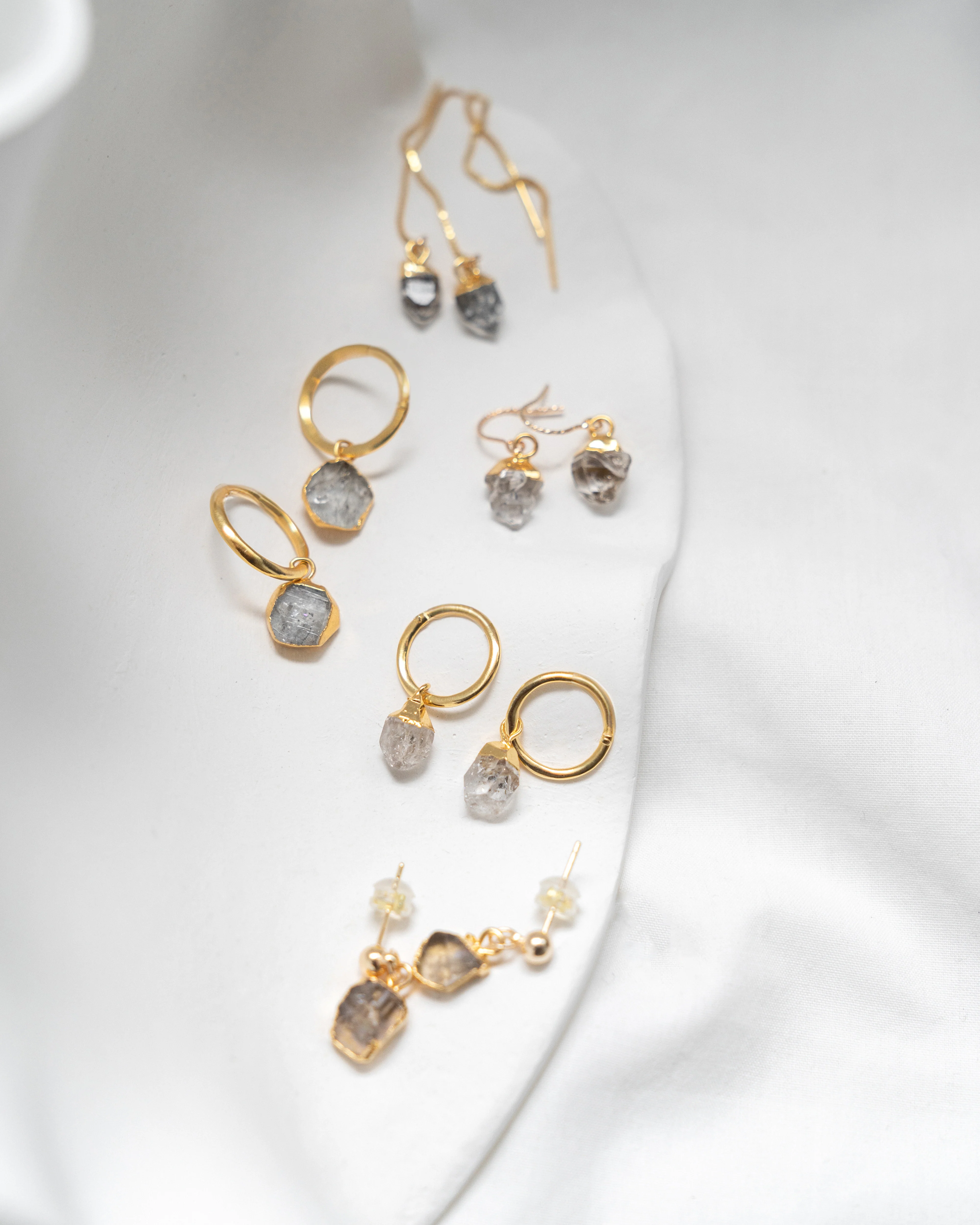 April Birthstone | Herkimer Diamond Earrings - Image 13