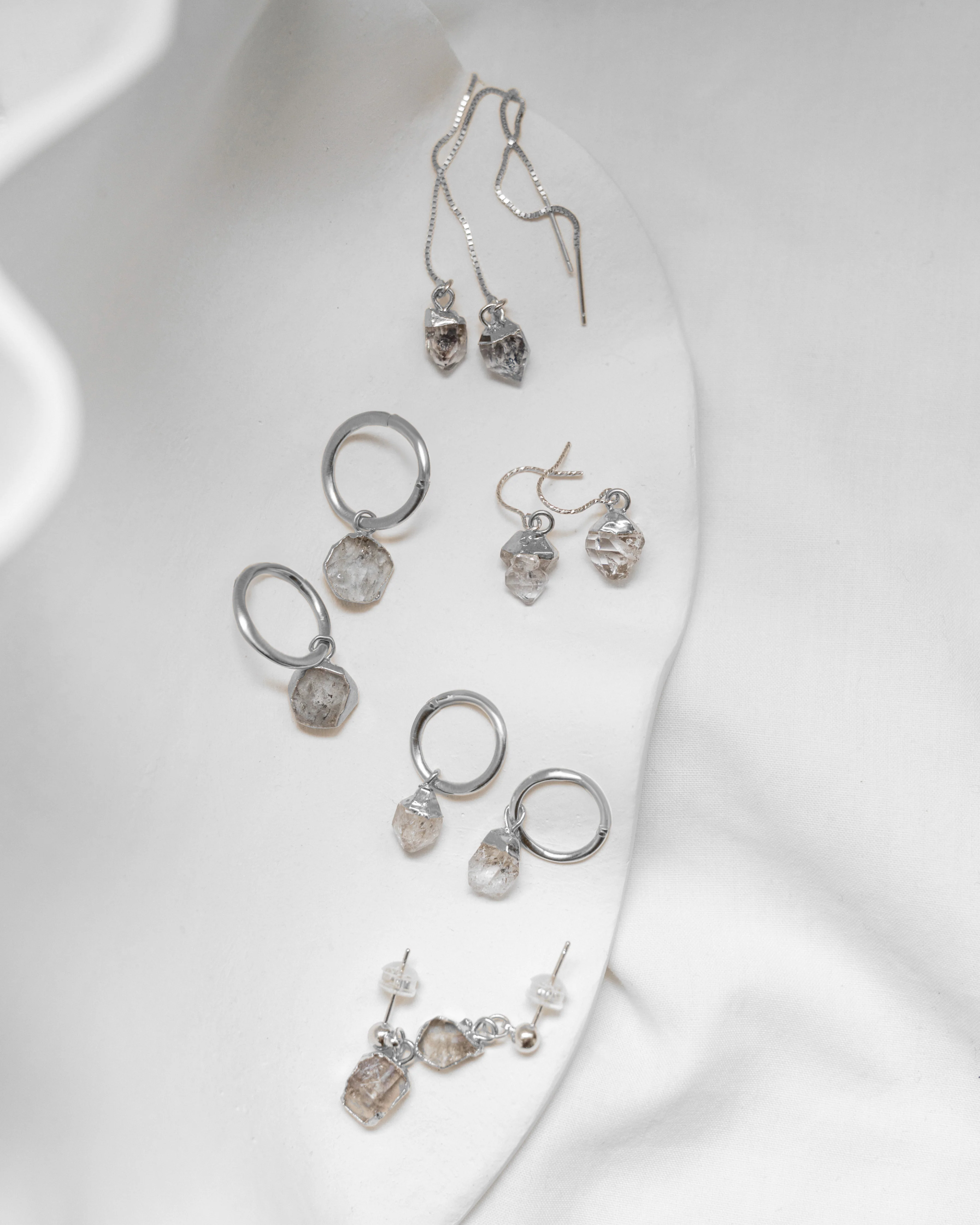 April Birthstone | Herkimer Diamond Earrings - Image 16