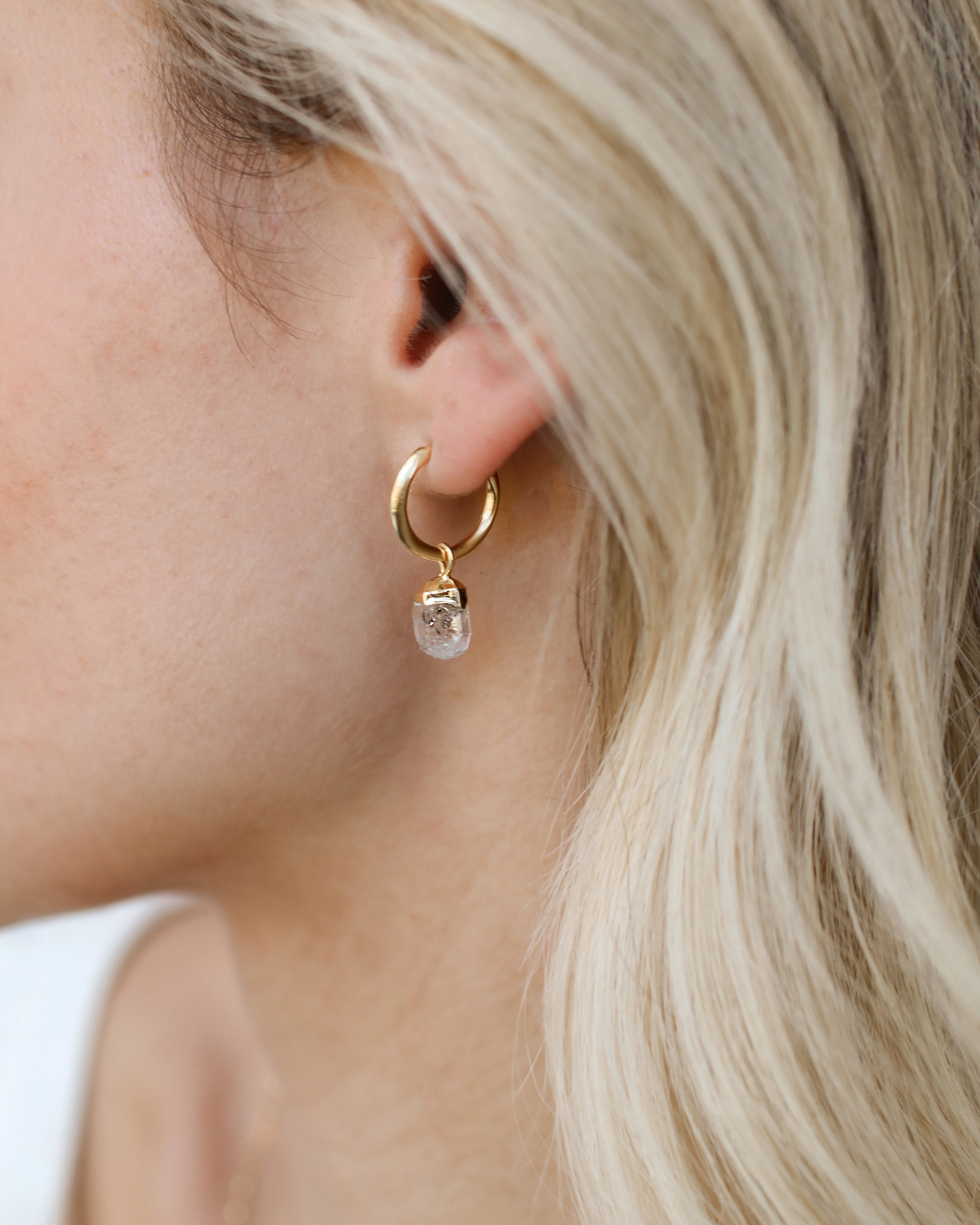 April Birthstone | Herkimer Diamond Earrings - Image 3