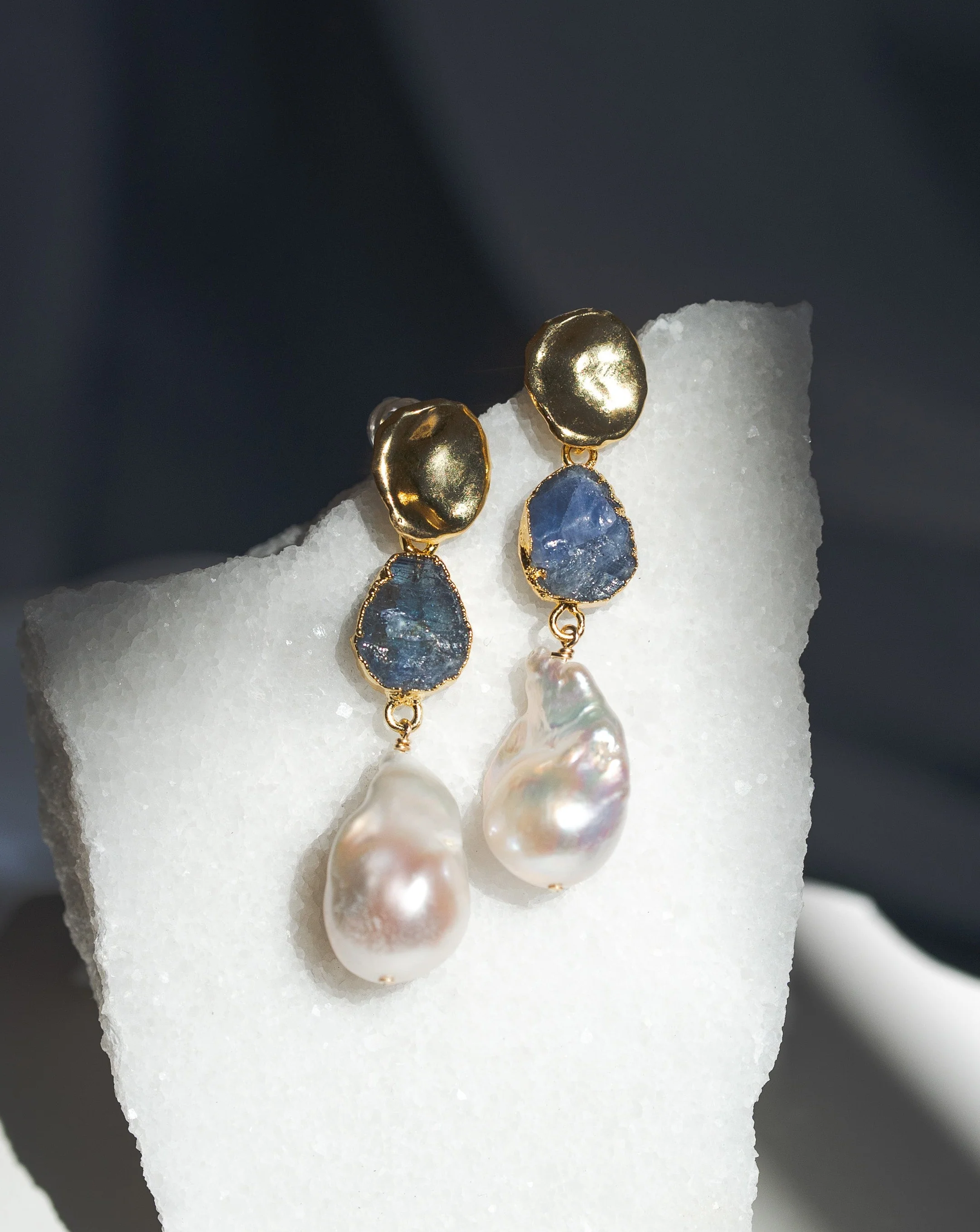 December Birthstone | Tanzanite Birthstones x Pearls Earrings - Image 7