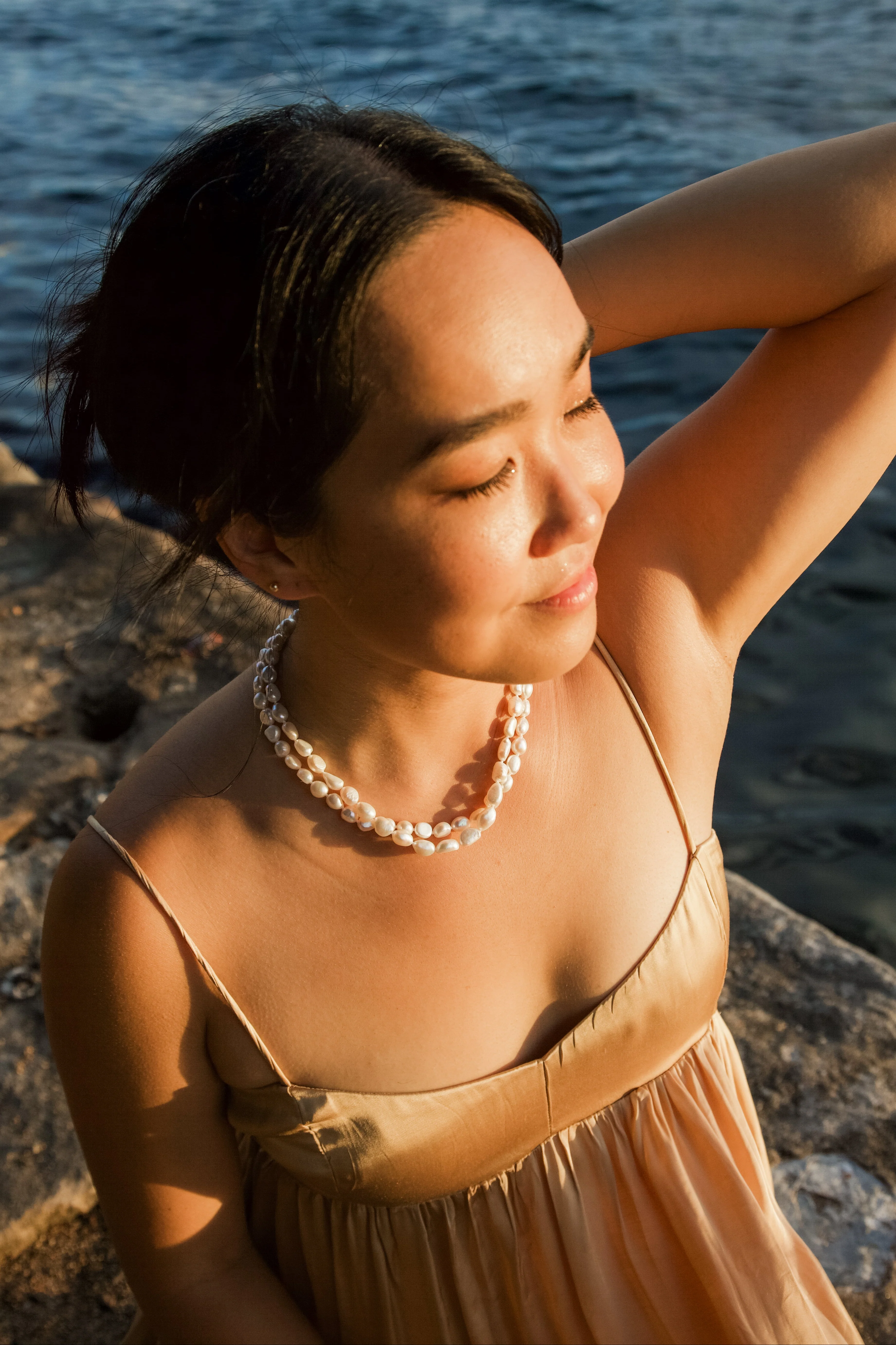 Elisse 2 Row Pearl Necklace - Image 2