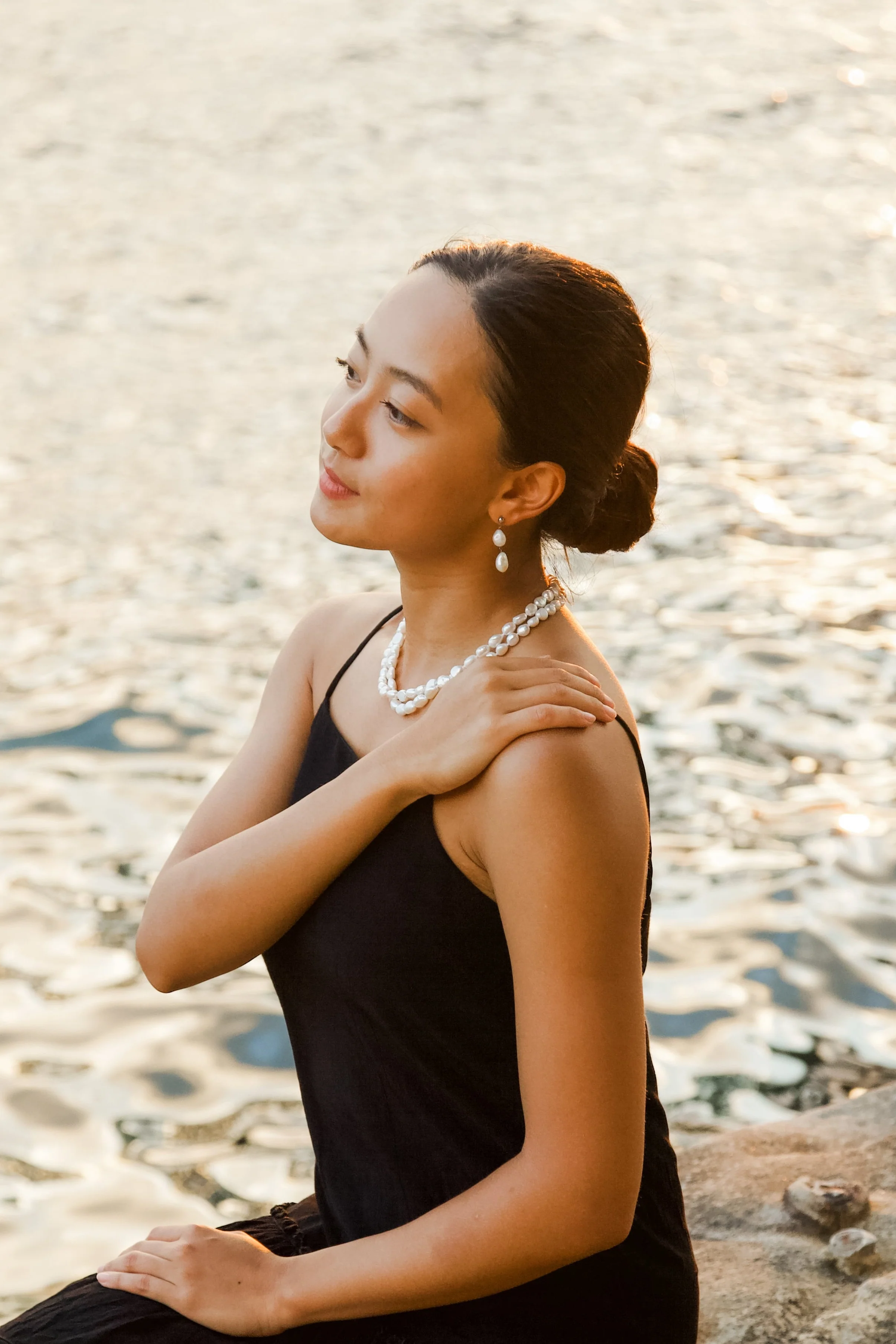 Elisse 2 Row Pearl Necklace - Image 3