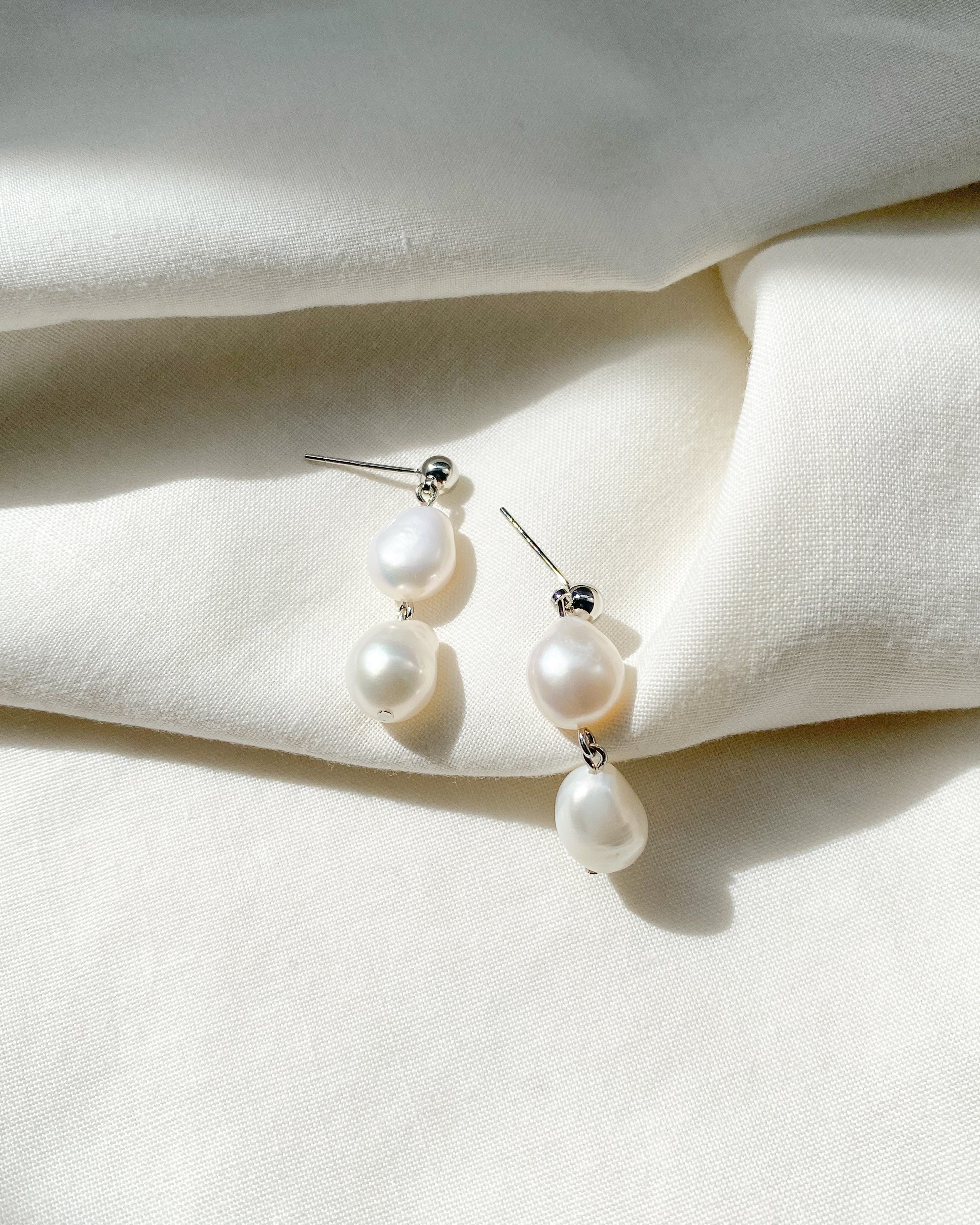 Elisse Double Pearl Drop Studs - Image 10