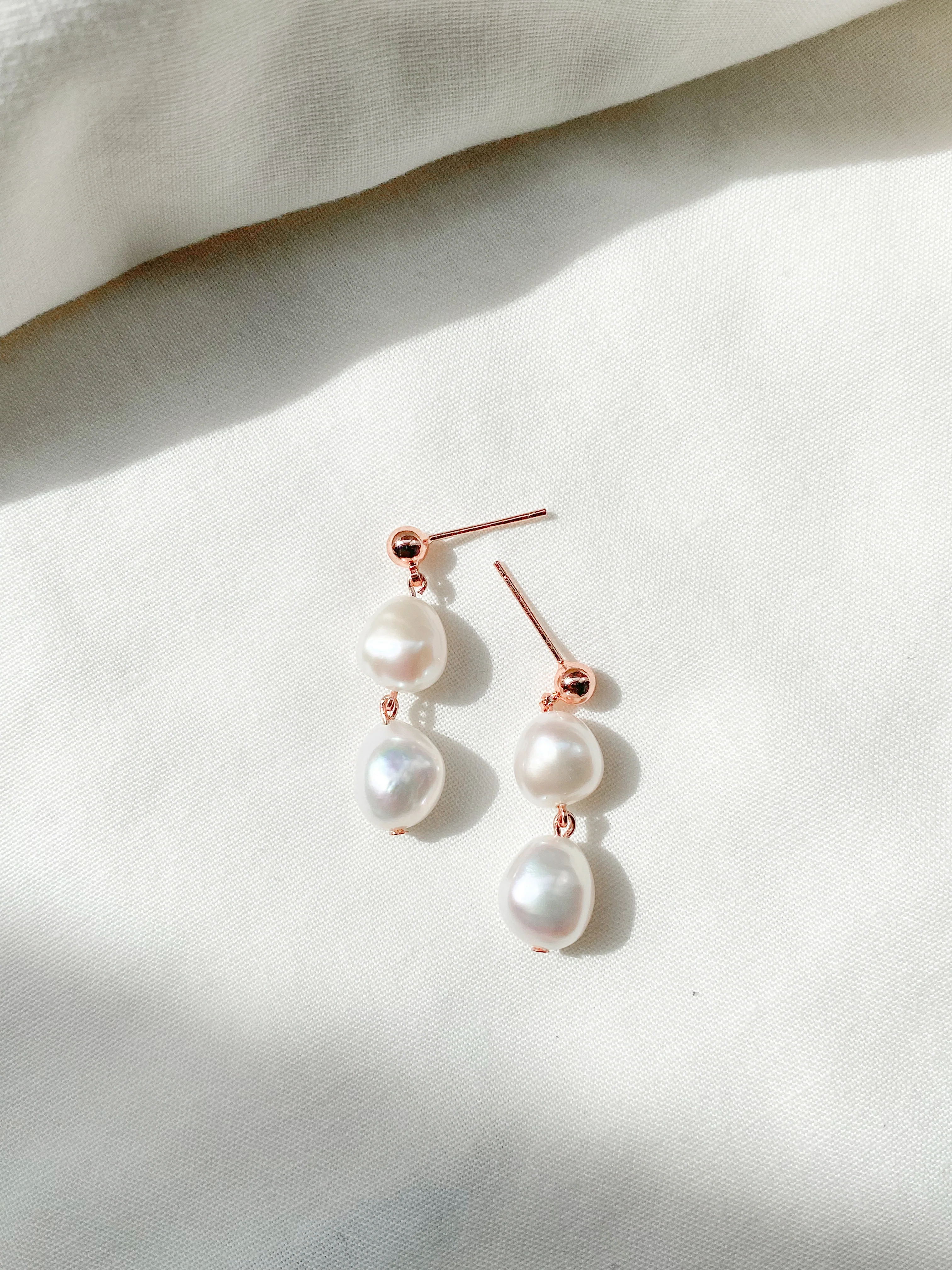 Elisse Double Pearl Drop Studs - Image 13