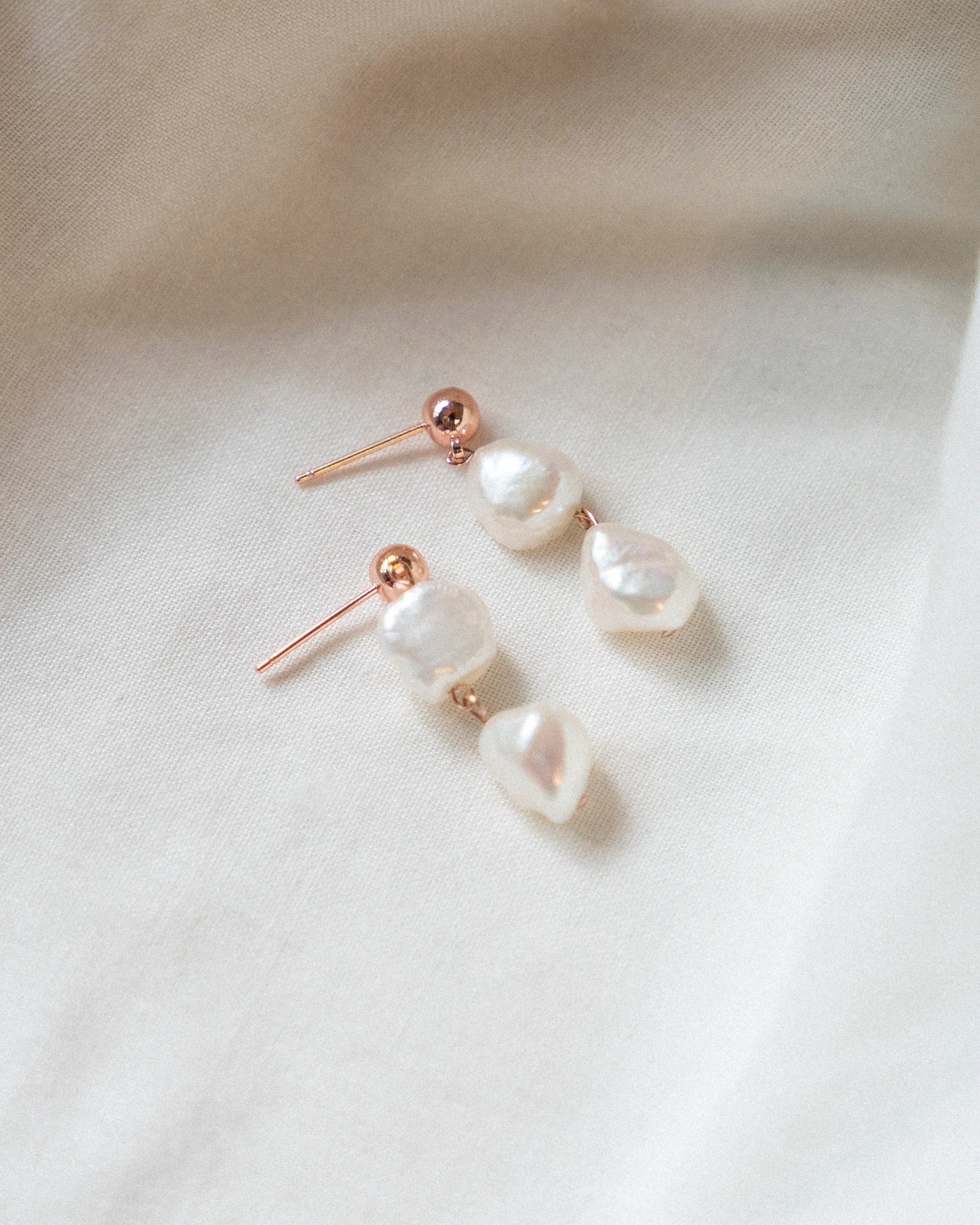 Elisse Double Pearl Drop Studs - Image 6