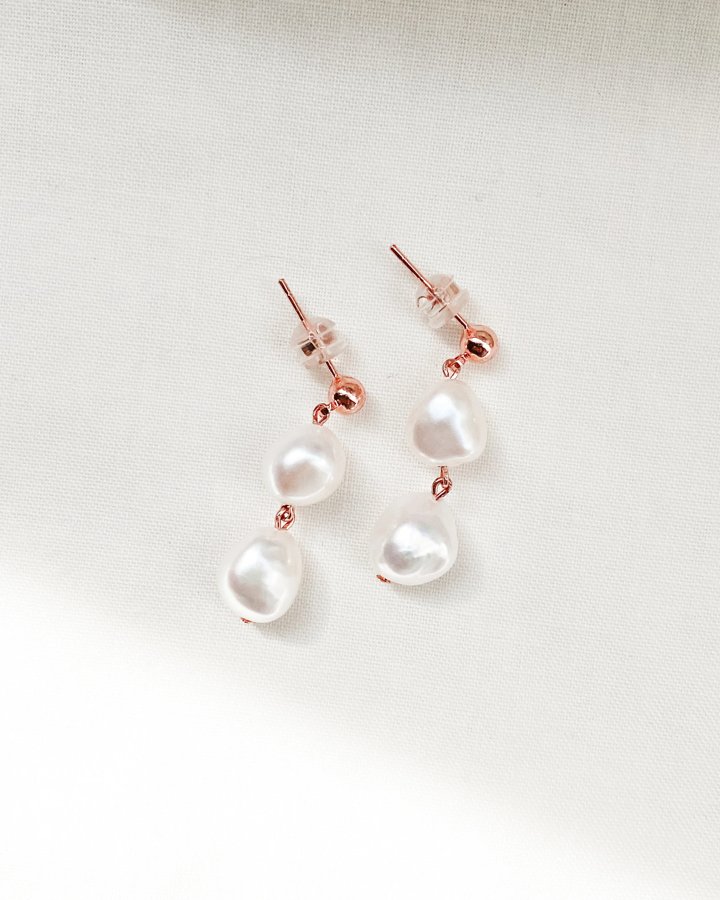 Elisse Double Pearl Drop Studs - Image 7