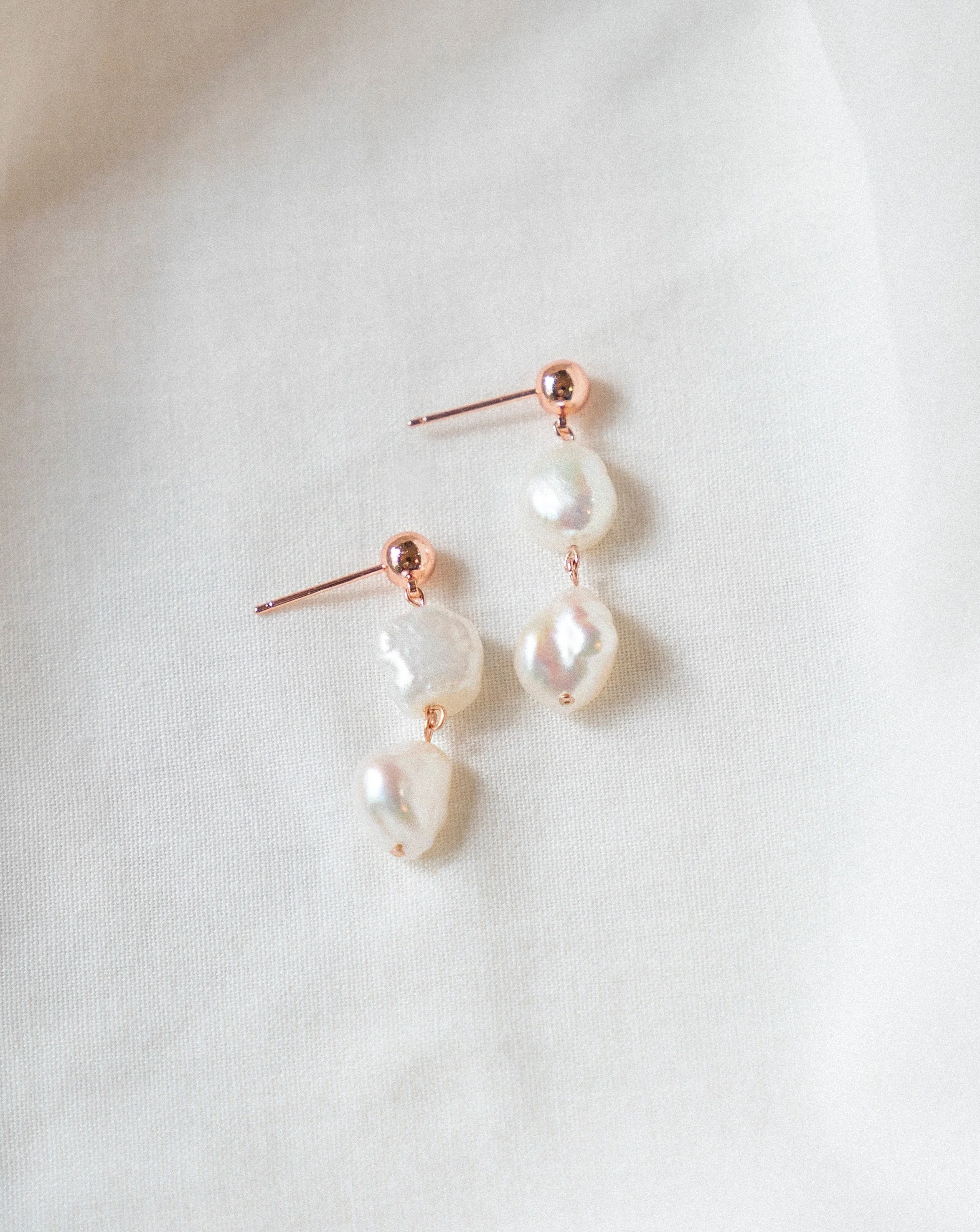 Elisse Double Pearl Drop Studs - Image 9