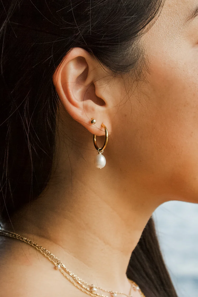Elisse Pearl Hoops - Image 4