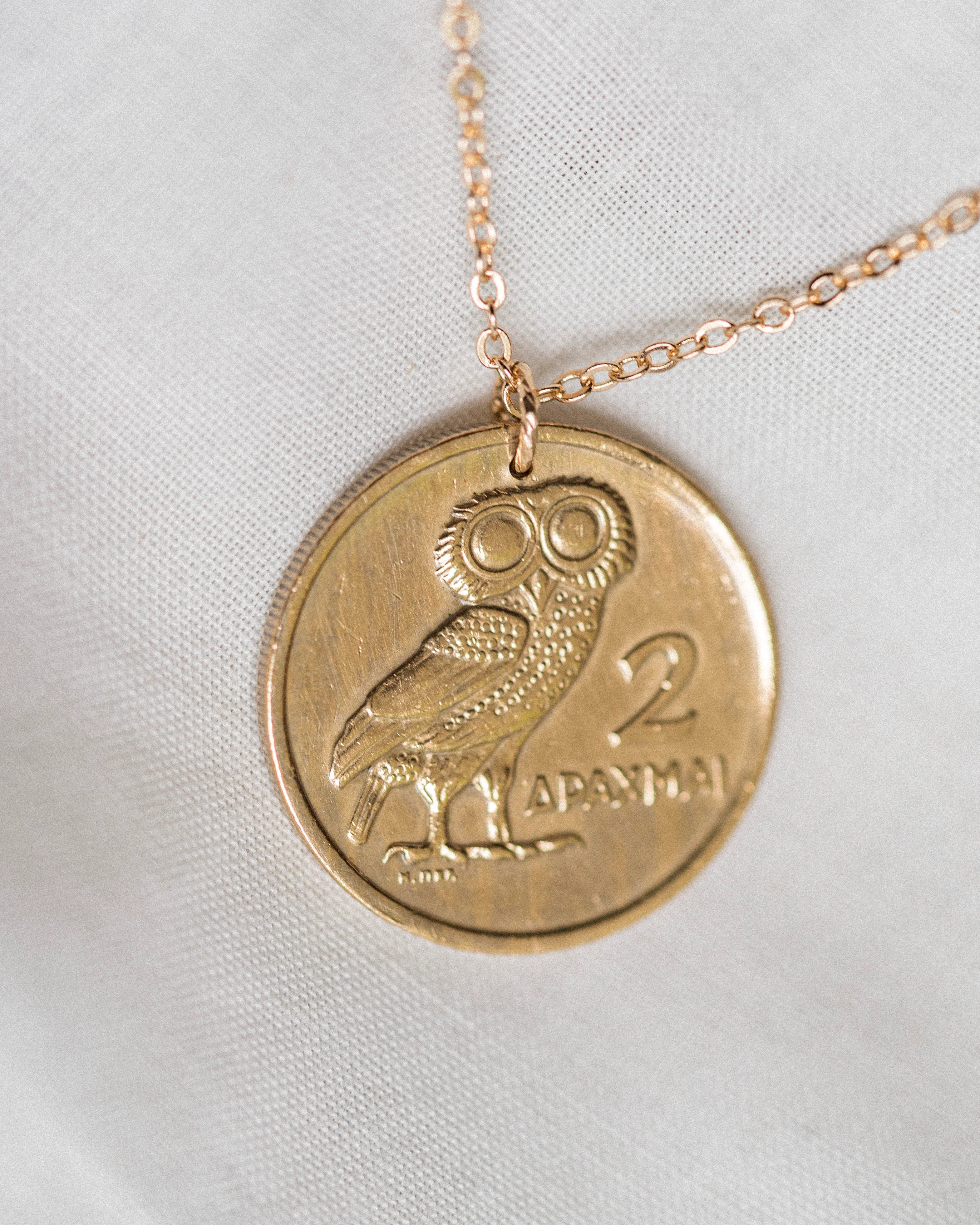 Greece | Athena's Owl Coin Necklace - Image 4