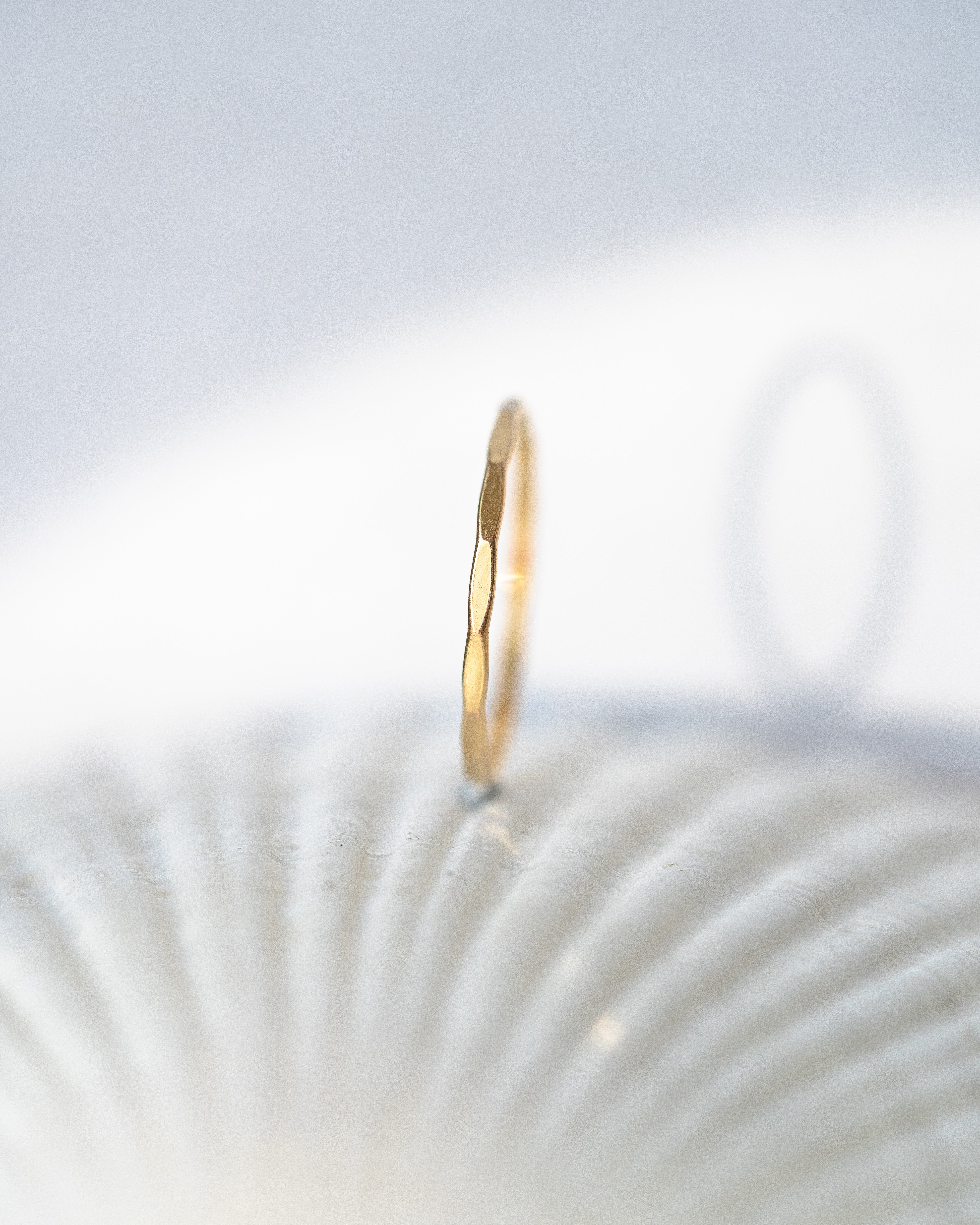 Hammered Minimal Stacking Ring - Image 3