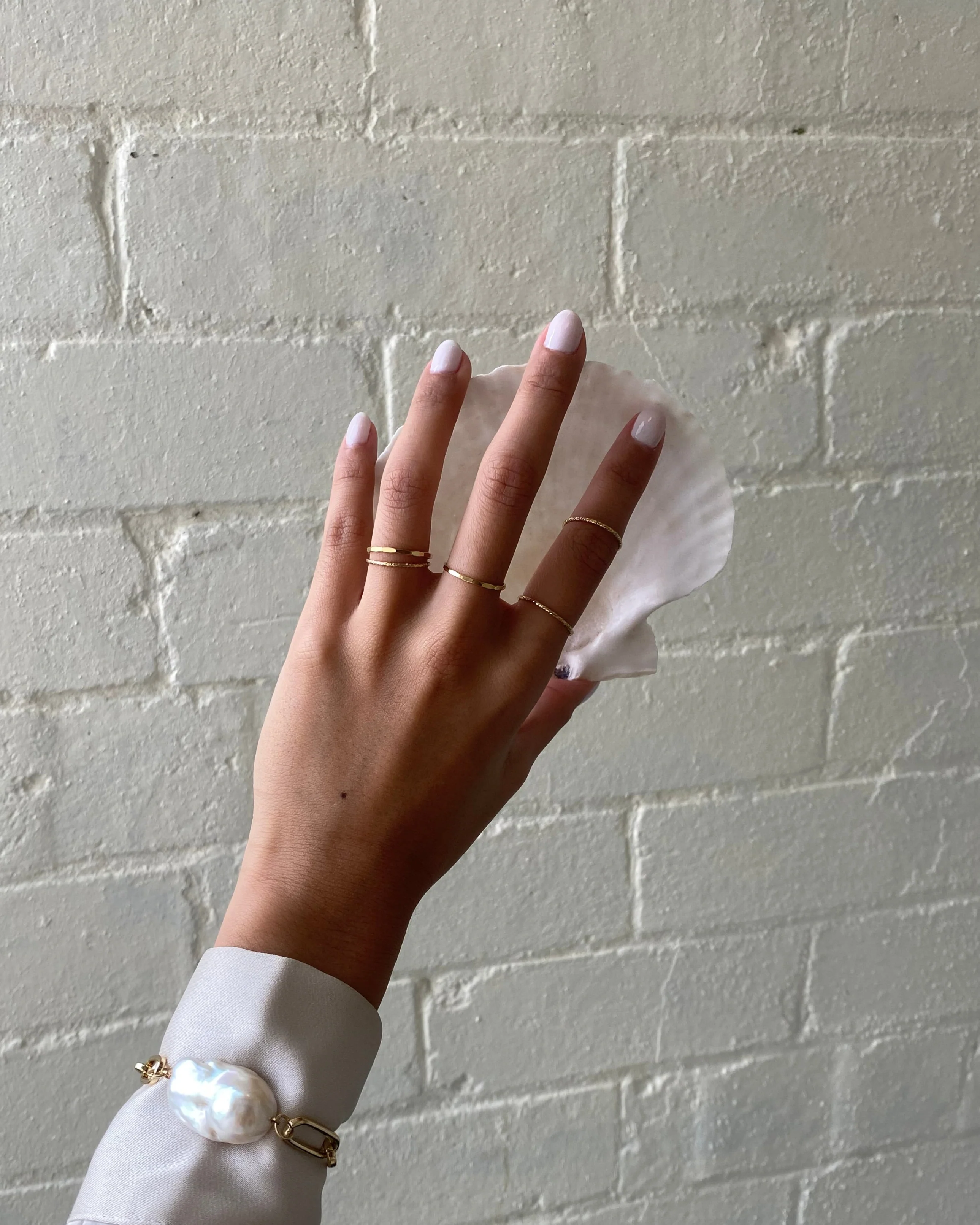 Hammered Minimal Stacking Ring - Image 4