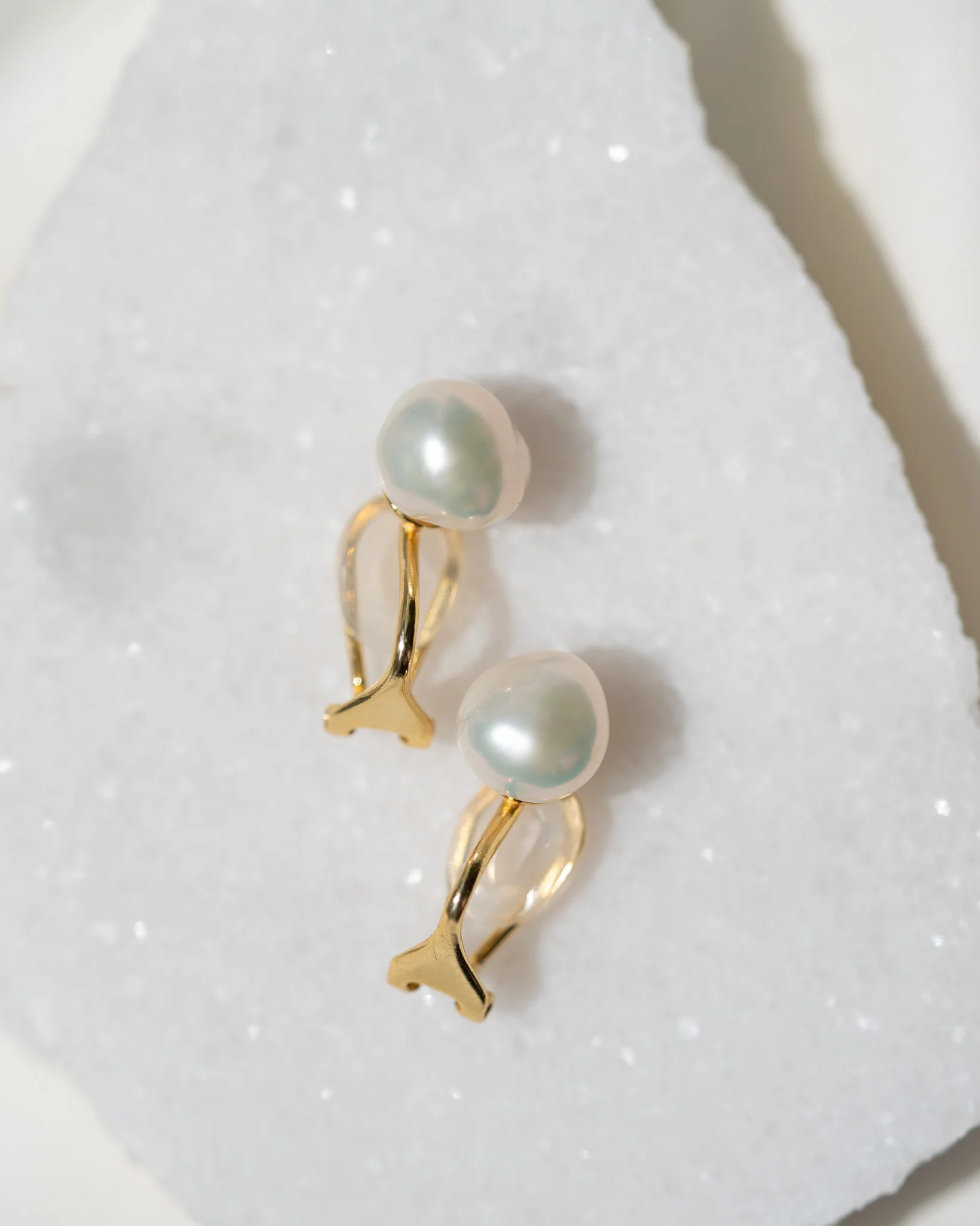 Irregular Pearl Clip-On Earrings