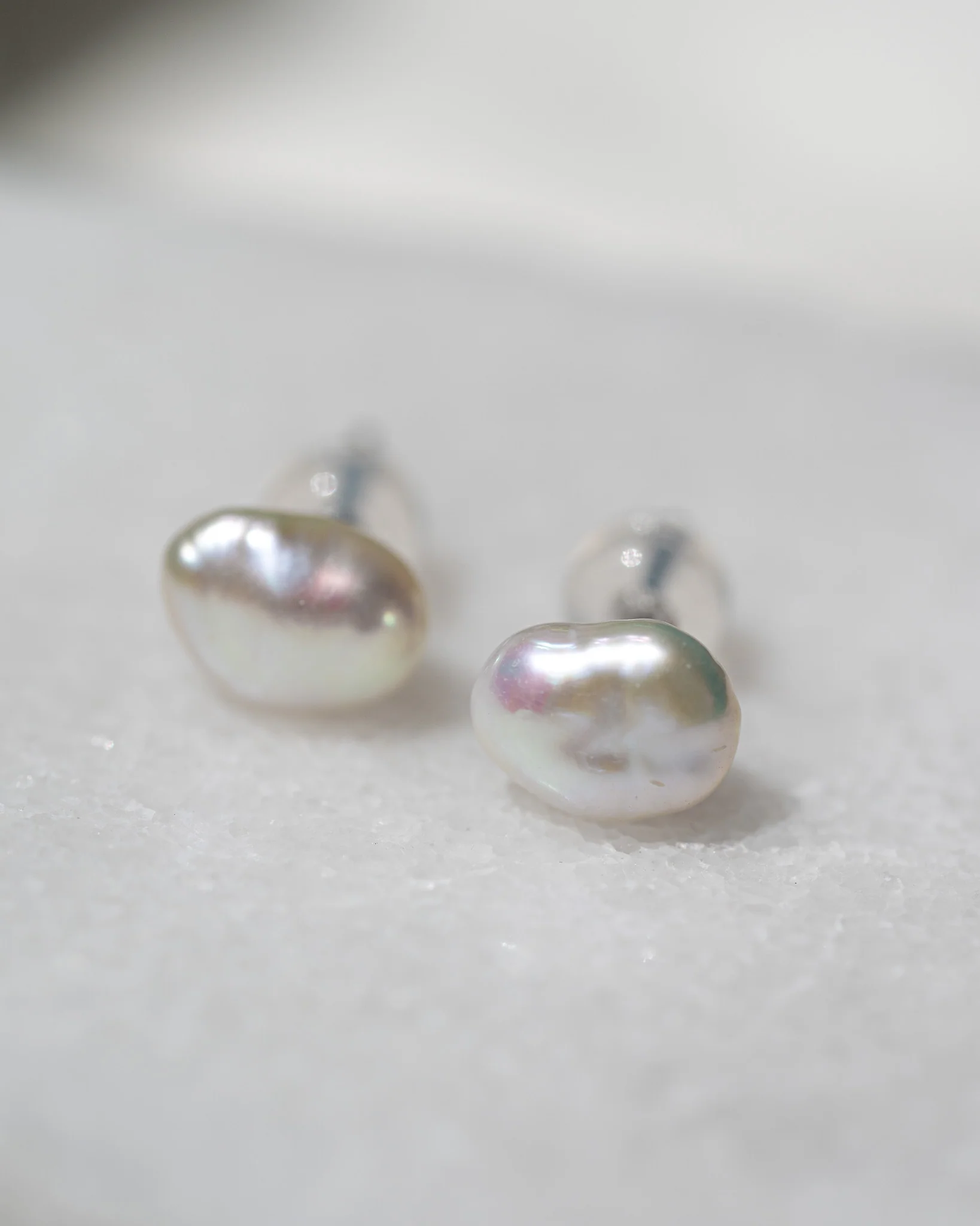 Irregular Pearl Studs | Solid Gold - Image 11