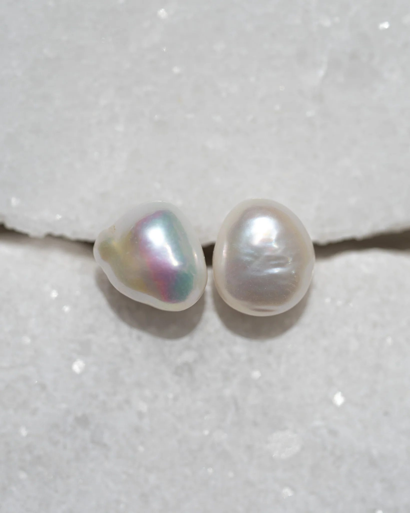 Irregular Pearl Studs | Solid Gold - Image 4