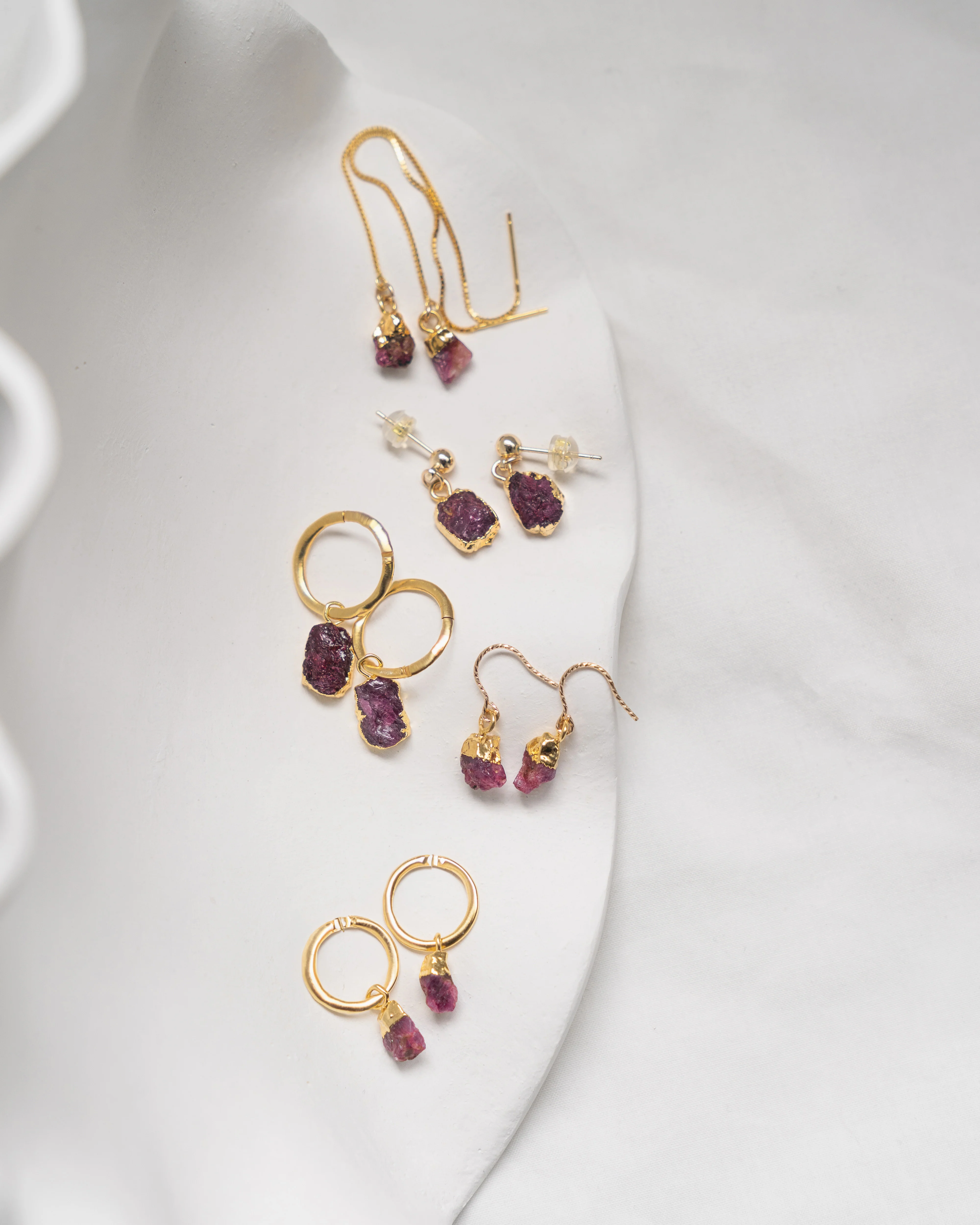 July Birthstone | Ruby Earrings - Image 2