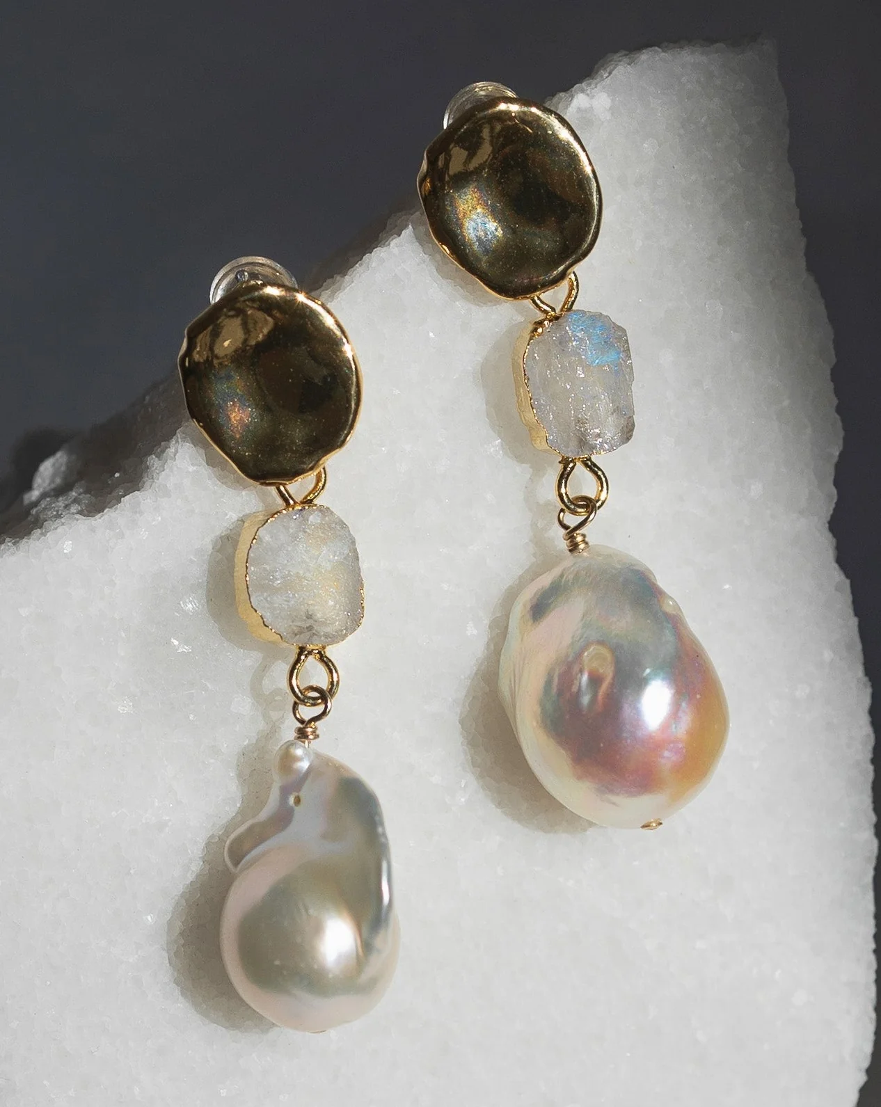 June Birthstone | Moonstone Birthstones x Pearls Earrings - Image 5