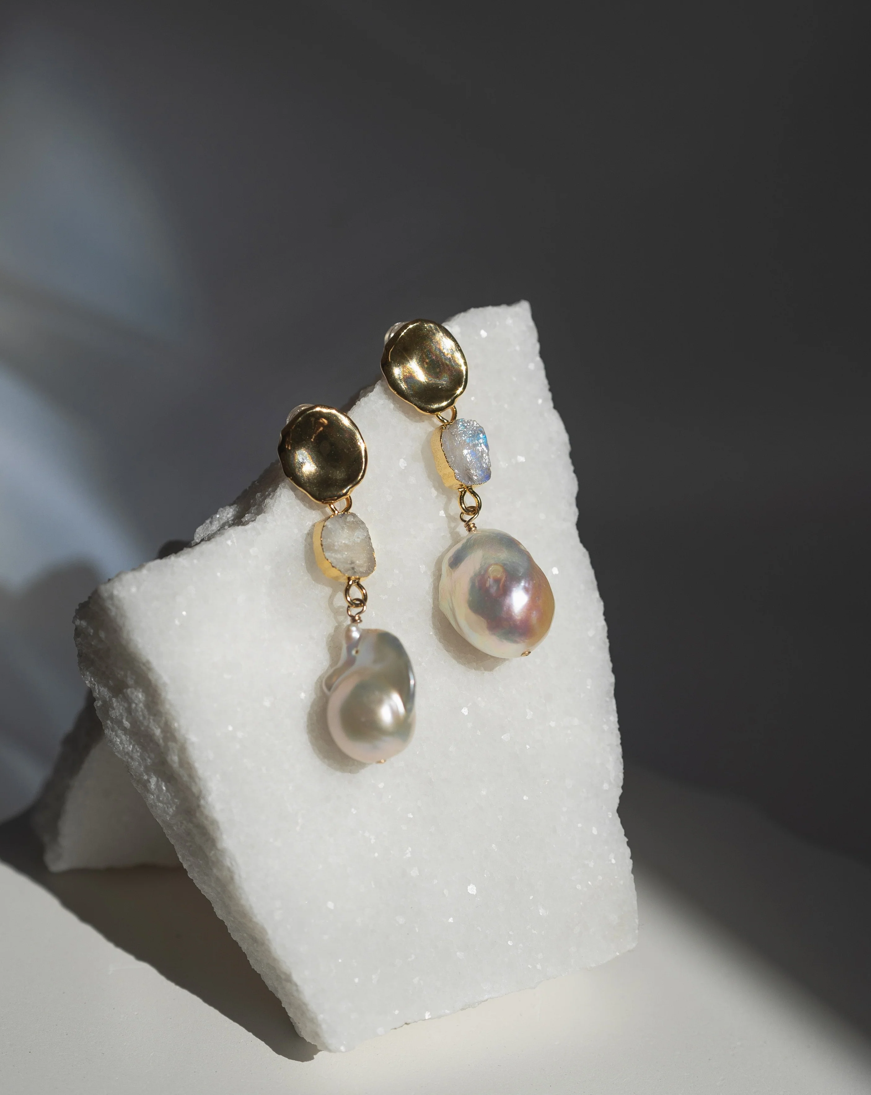 June Birthstone | Moonstone Birthstones x Pearls Earrings - Image 6