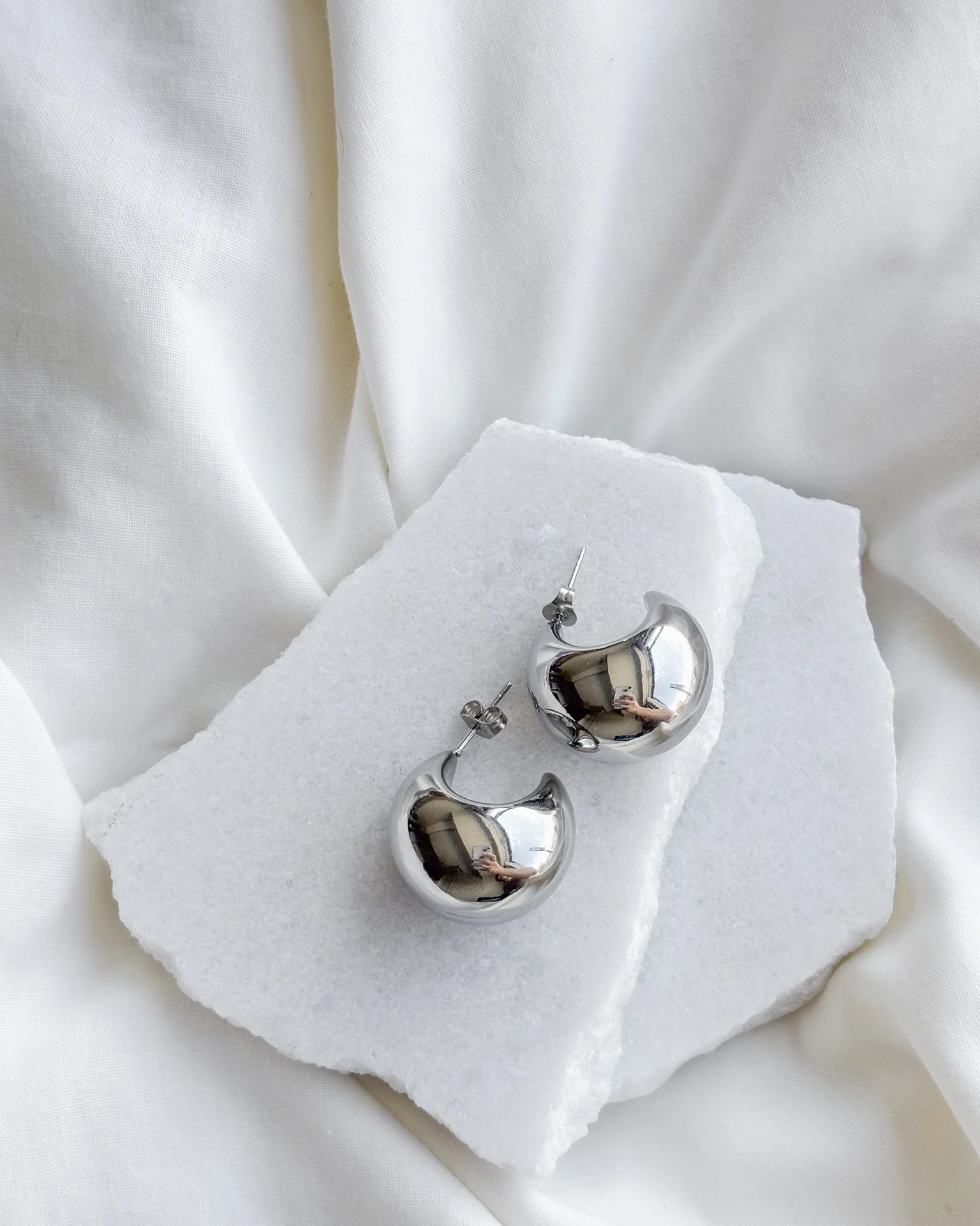 Large Dome Earrings - Image 4