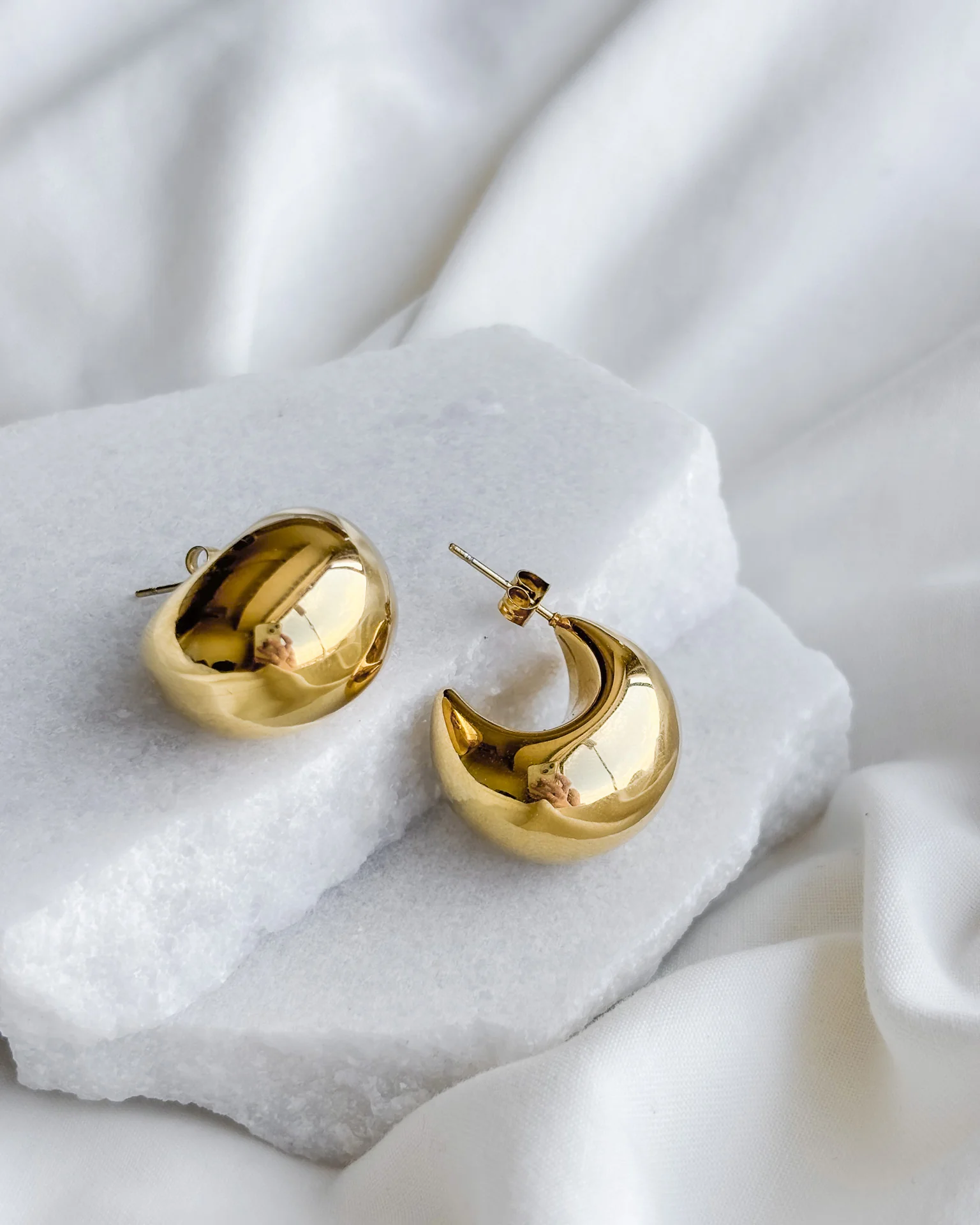 Large Dome Earrings - Image 5