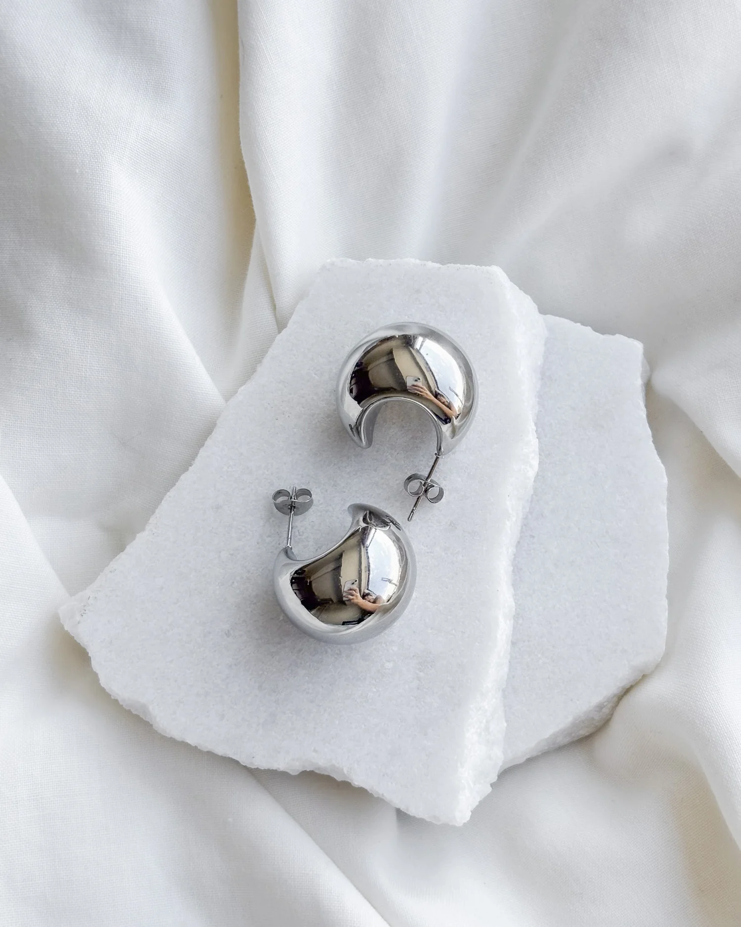 Large Dome Earrings - Image 7