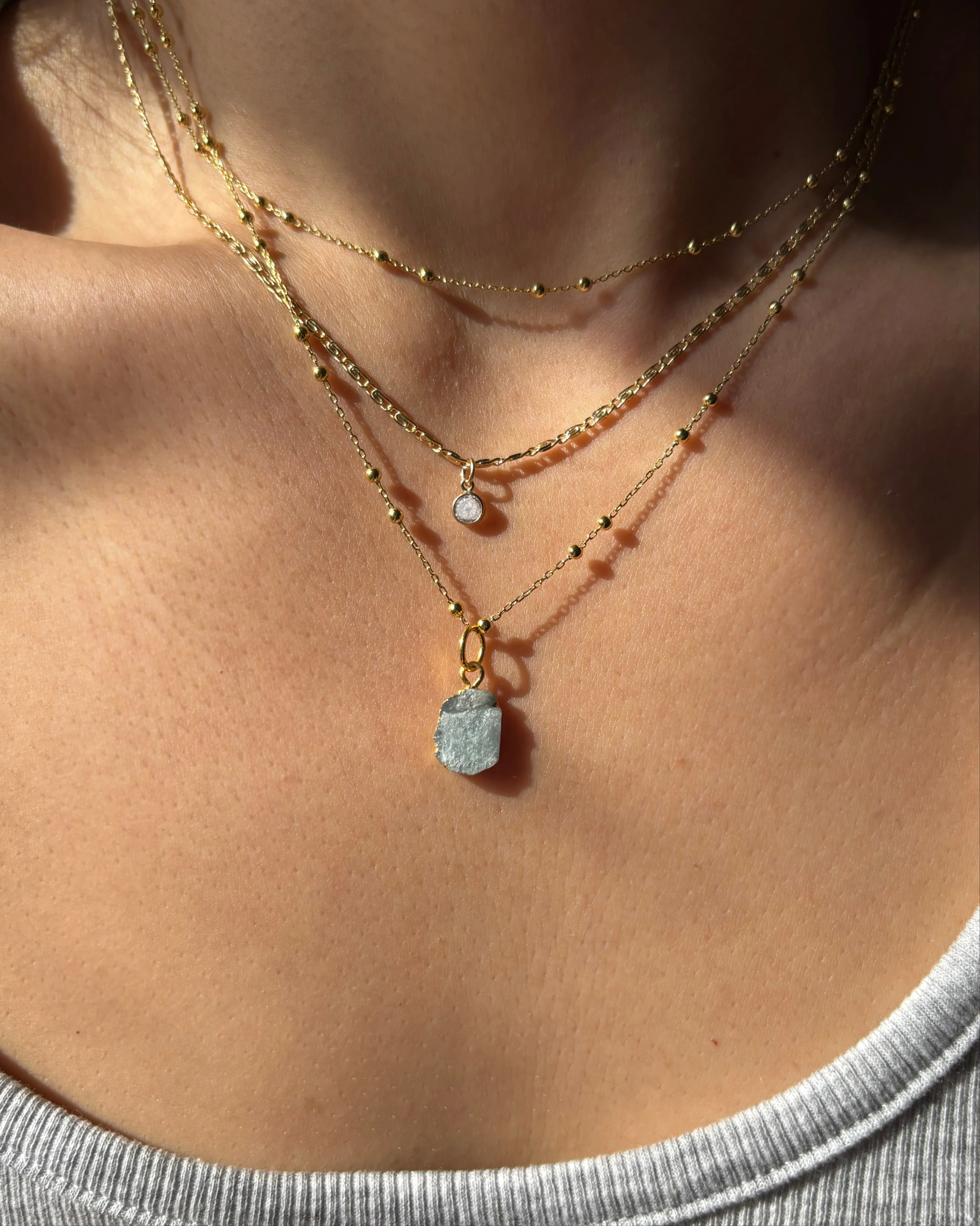 March Birthstone | Aquamarine Necklace - Image 2
