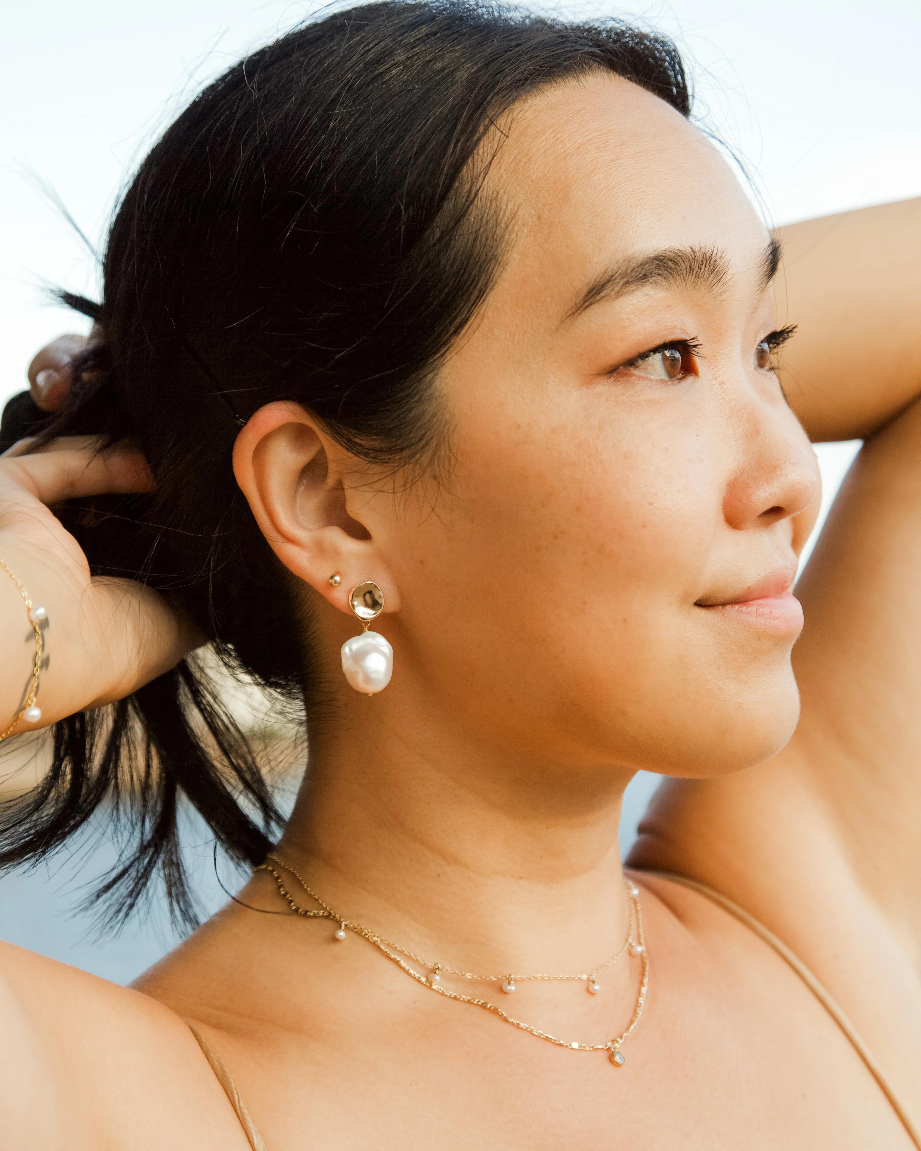 Morgana Midi Pearl Earrings - Image 3