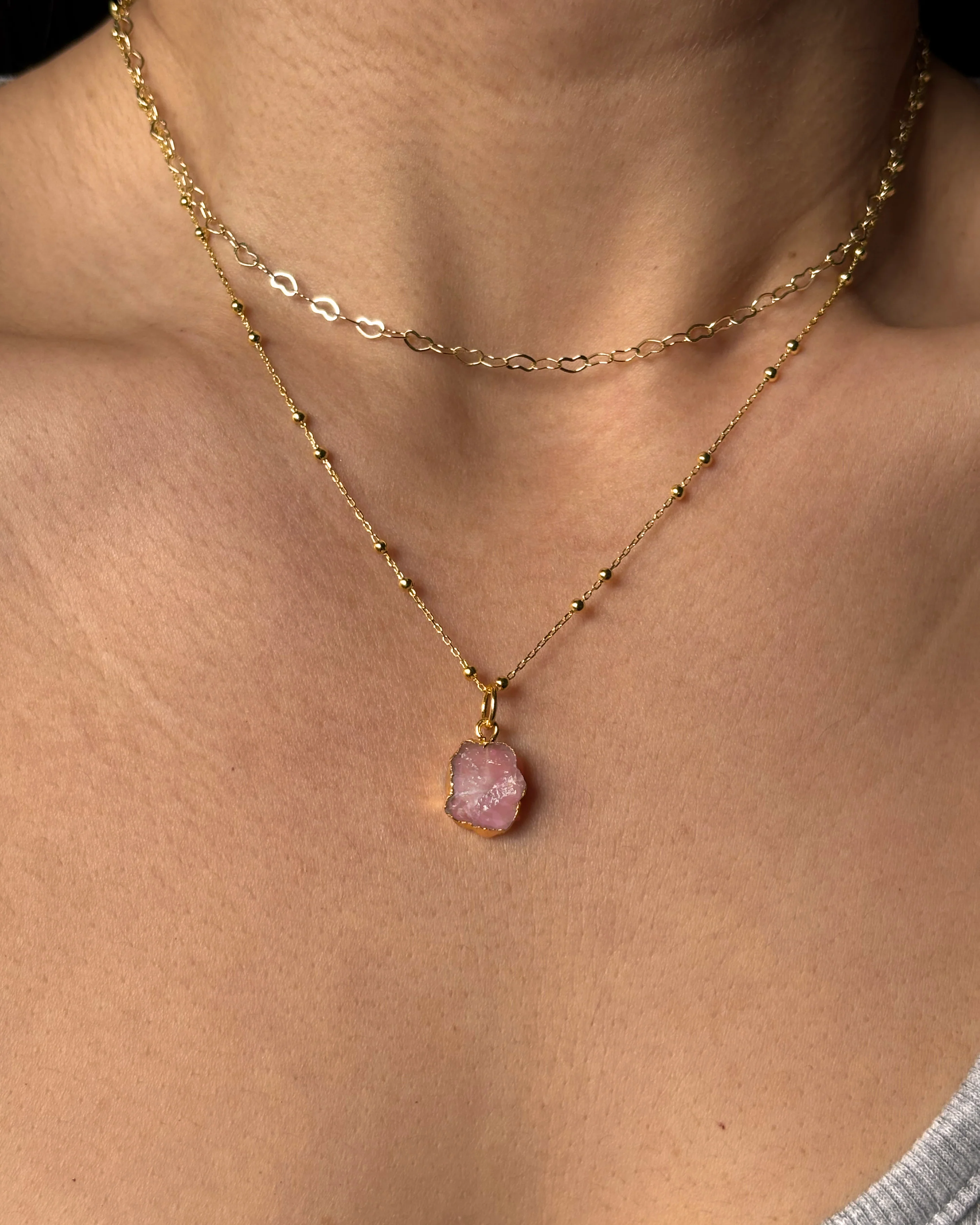 October Birthstone | Rose Quartz Necklace - Image 3