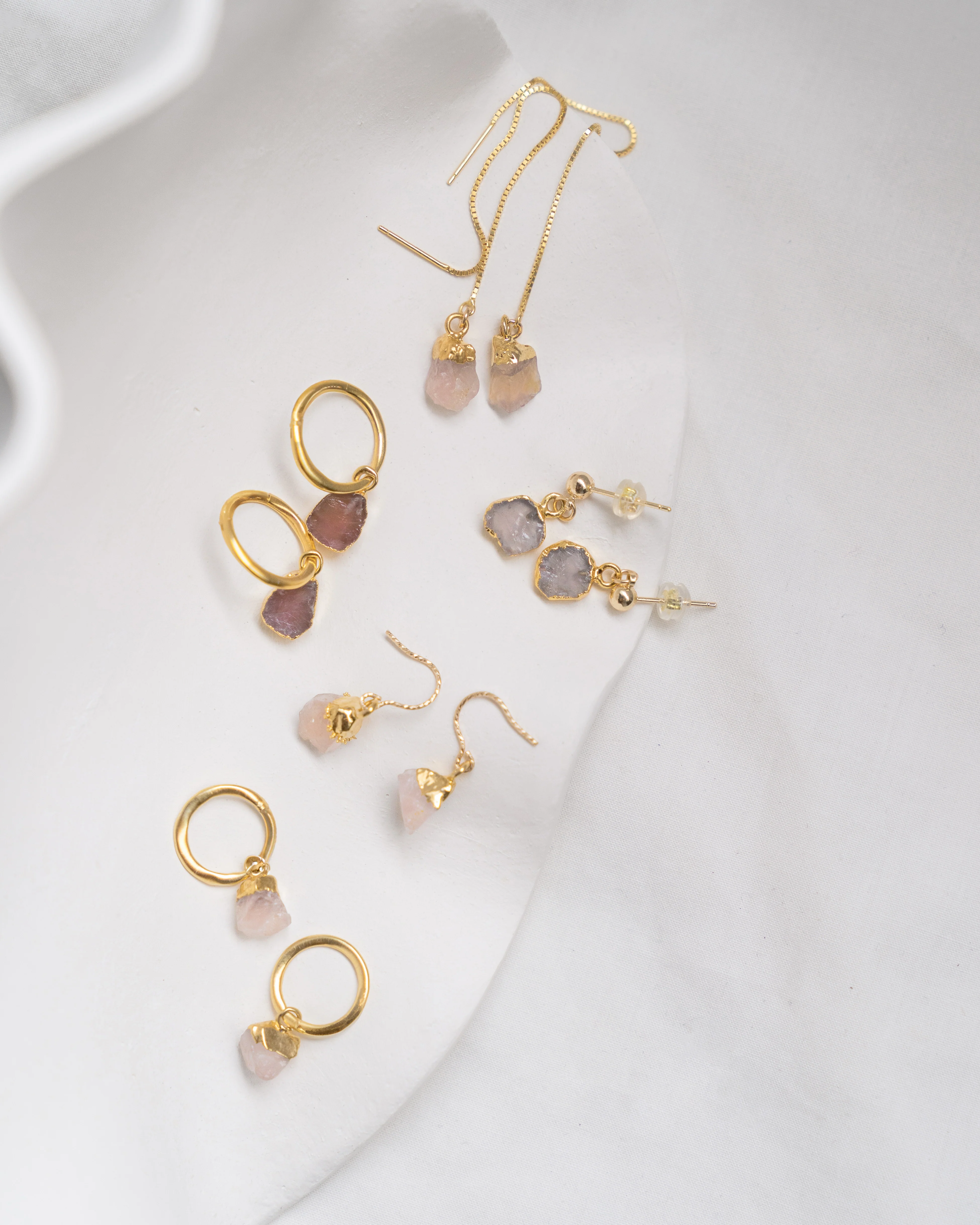 October Birthstone | Rose Quartz Earrings - Image 2