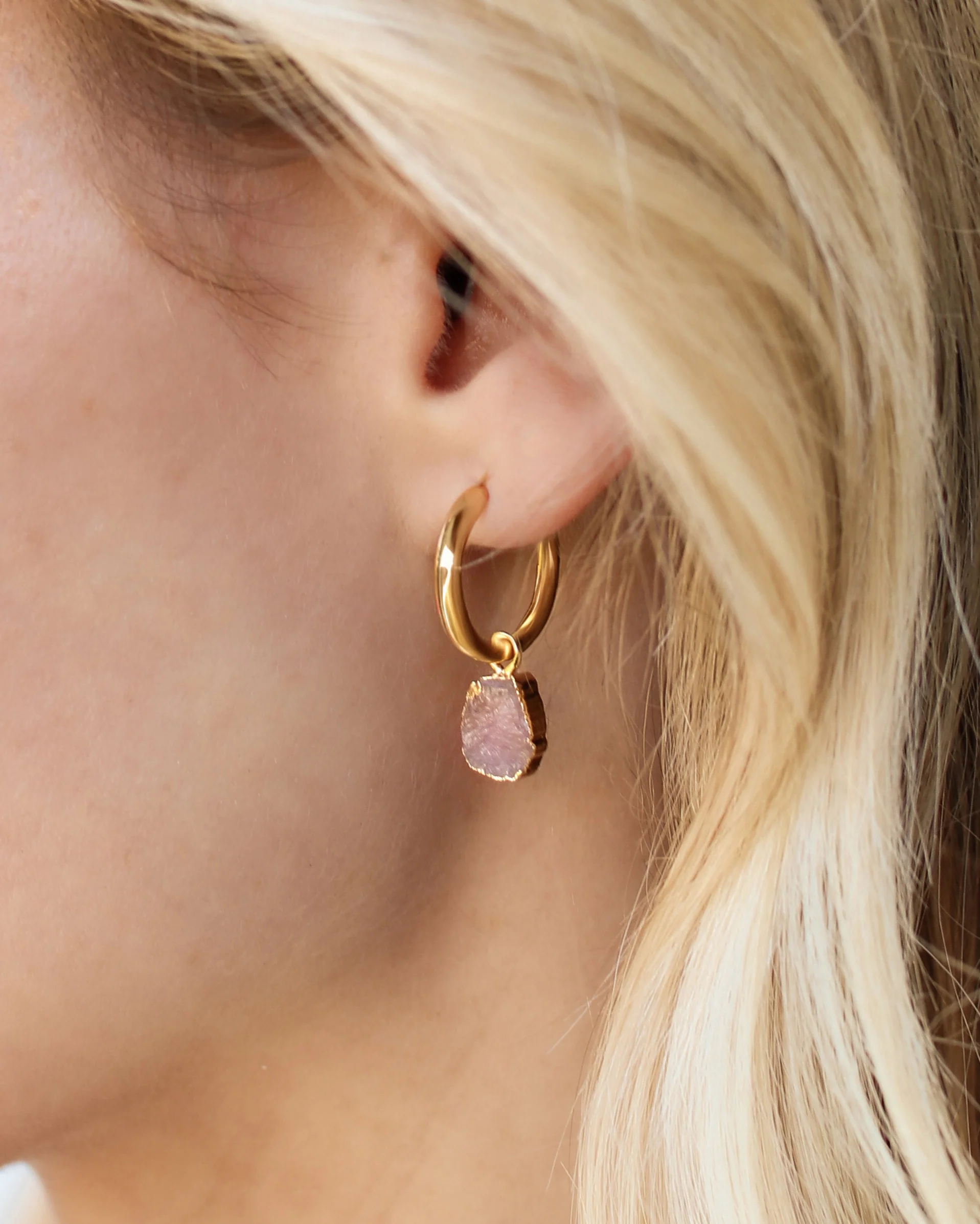 October Birthstone | Rose Quartz Earrings - Image 3
