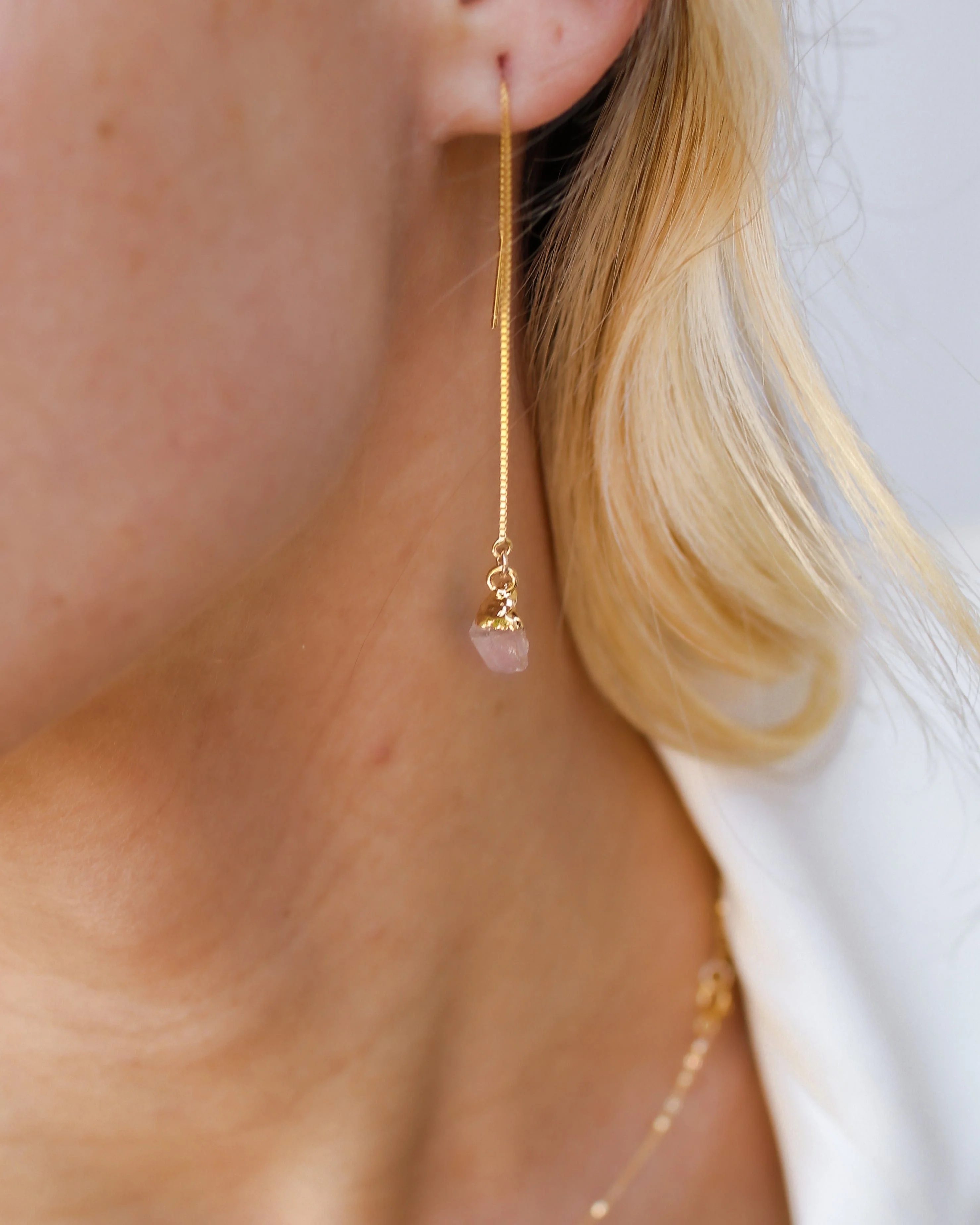 October Birthstone | Rose Quartz Earrings - Image 7